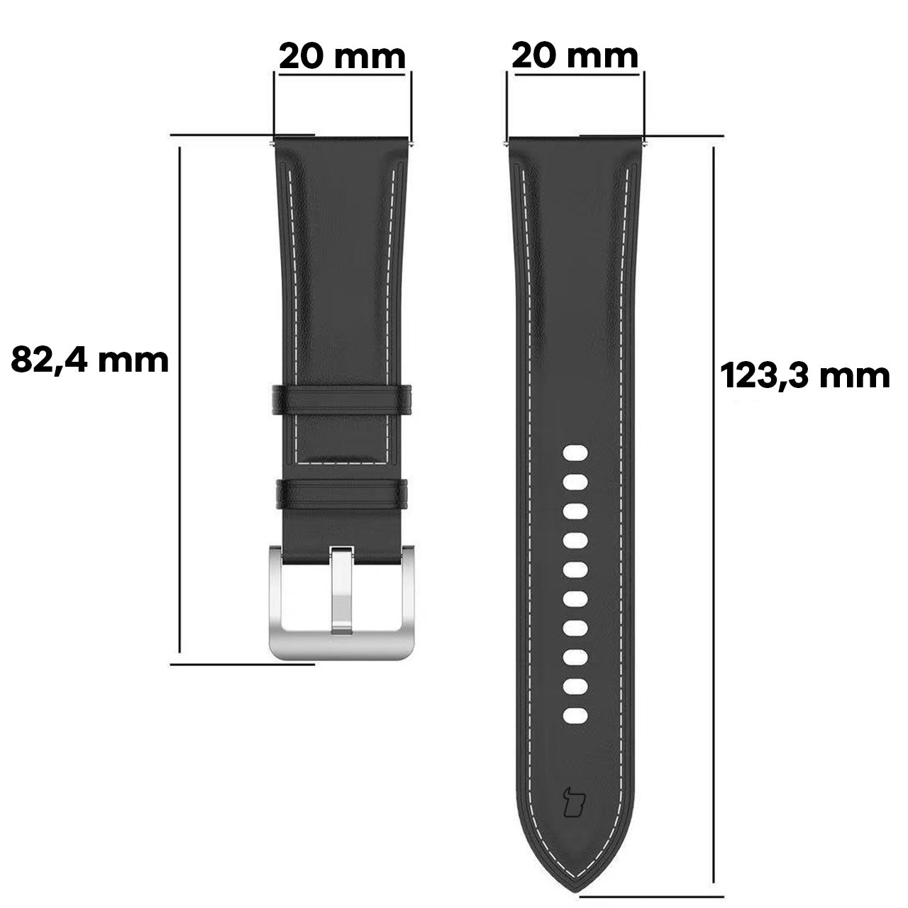 Armband für Galaxy Watch FE/7/6/6 Classic/5/5Pro/4/4 Classic, Bizon Strap Watch Casual, Schwarz