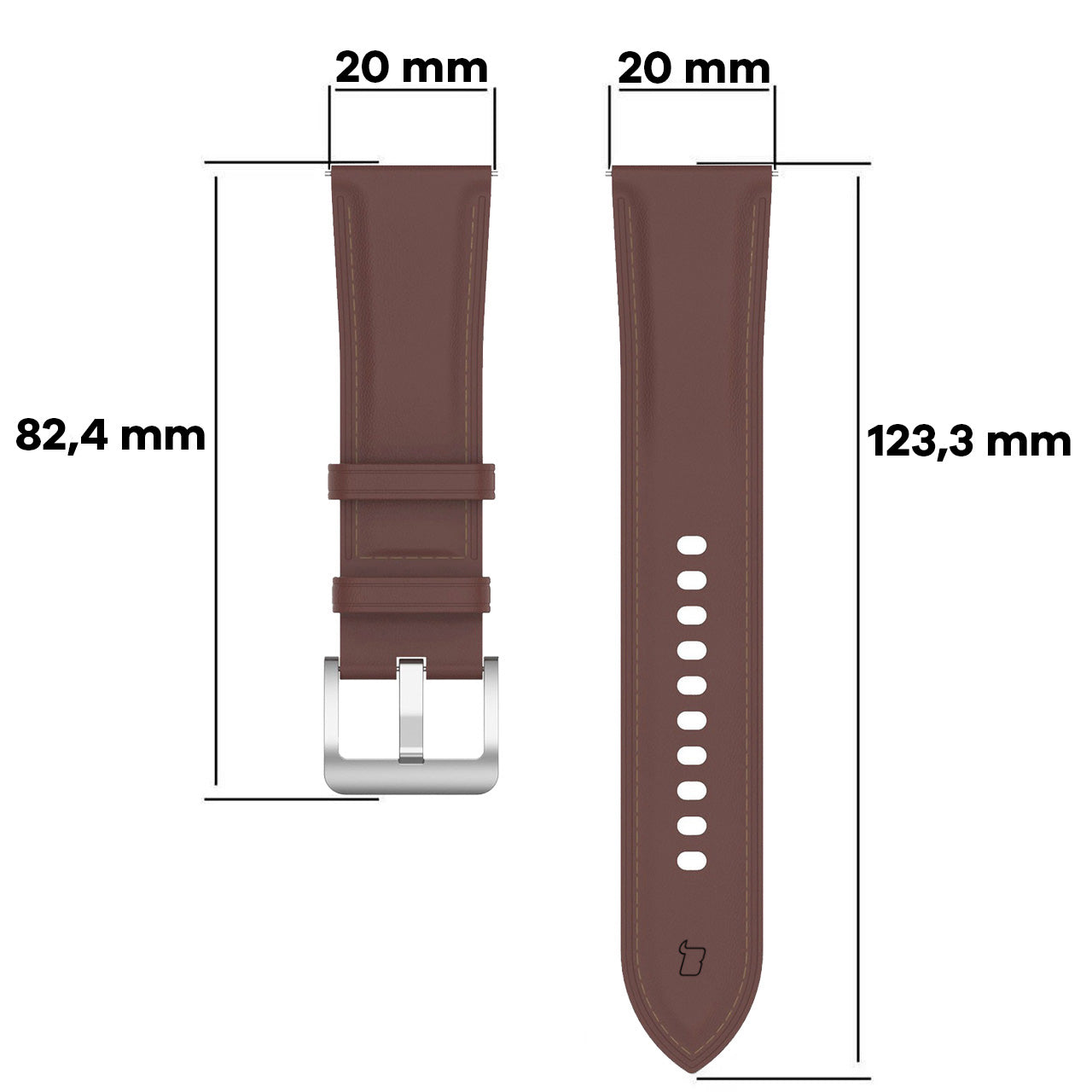 Armband für Galaxy Watch FE/7/6/6 Classic/5/5Pro/4/4 Classic, Bizon Strap Watch Casual, Dunkelbraun