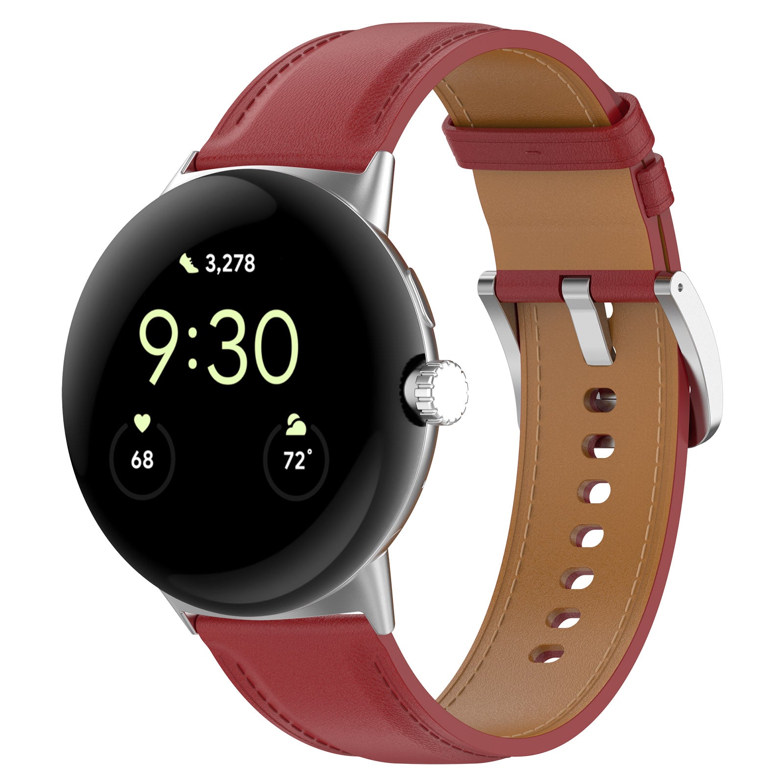 Armband für Google Pixel Watch 3 / 2 / 1 (41 mm), Bizon Strap Watch Casual, Burgund