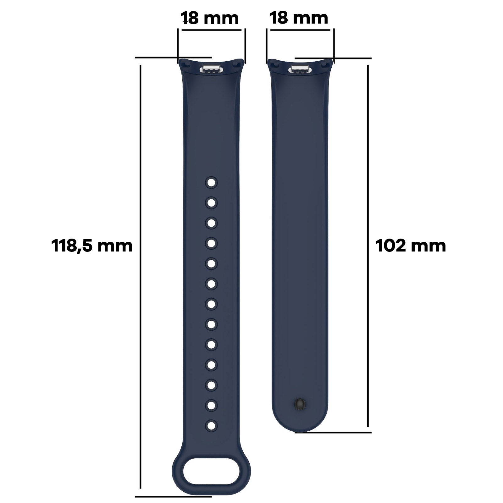 Armband für Xiaomi Smart Band 10 / 9 / 9 NFC / 8, Bizon Strap Watch Dots, Dunkelblau