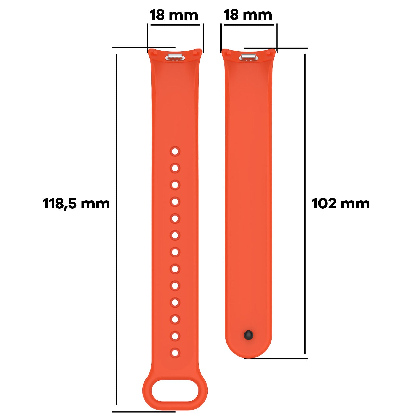 Armband für Xiaomi Smart Band 10 / 9 / 9 NFC / 8, Bizon Strap Watch Dots, Orange