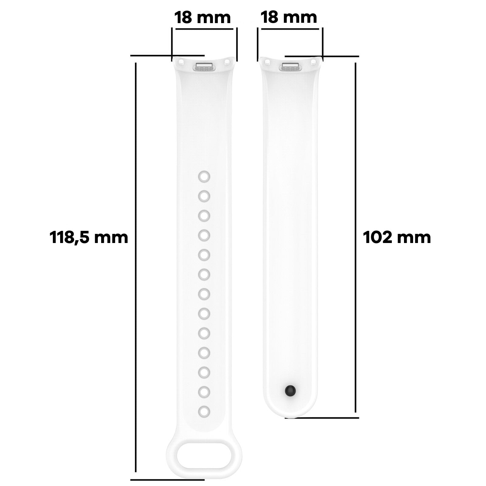 Armband für Xiaomi Smart Band 10 / 9 / 9 NFC / 8, Bizon Strap Watch Silicone, Weiß