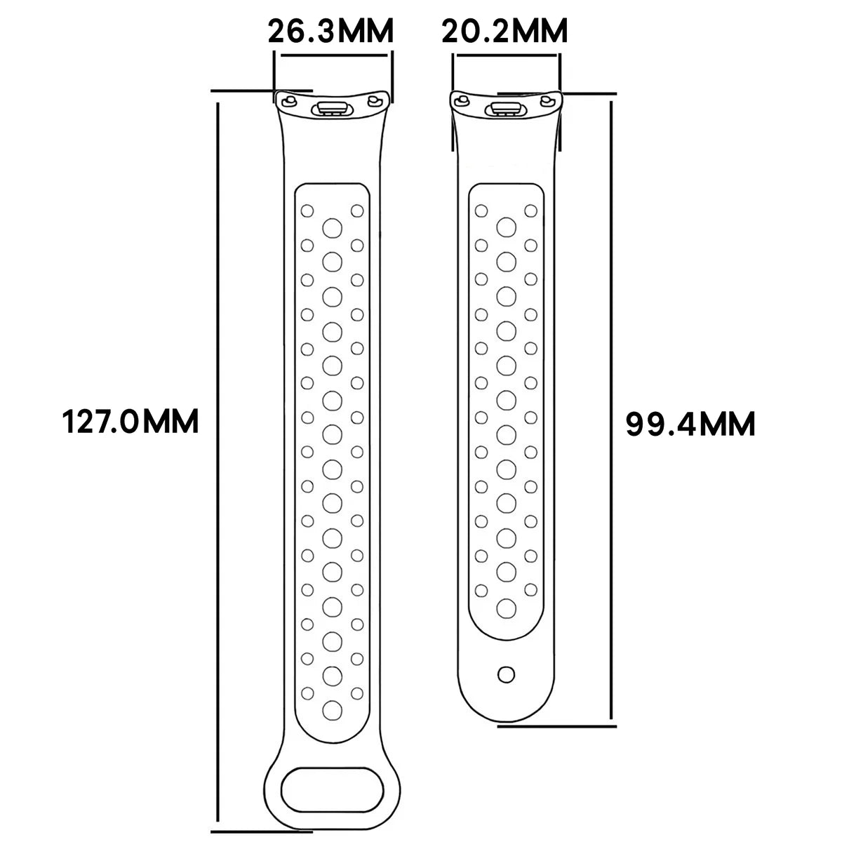 Armband für Xiaomi Redmi Watch 4 / 6 / 5, Xiaomi Smart Band 8 Pro / 9 Pro / 10 Pro, Bizon Strap Watch Octo, Schwarz-Grau (2/6)