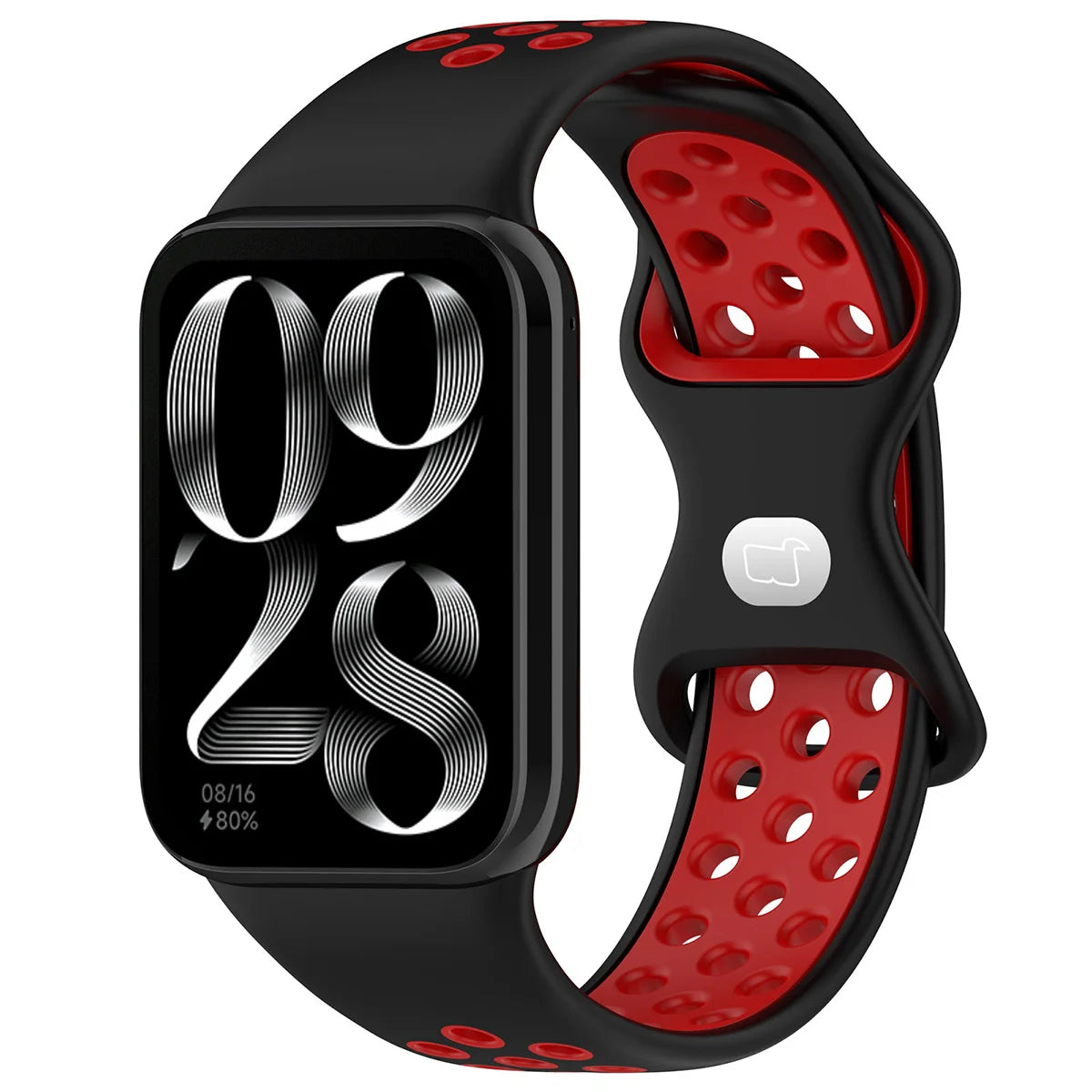 Armband für Xiaomi Redmi Watch 4 / 6 / 5, Xiaomi Smart Band 8 Pro / 9 Pro / 10 Pro, Bizon Strap Watch Octo, Schwarz-Rot (1/6)