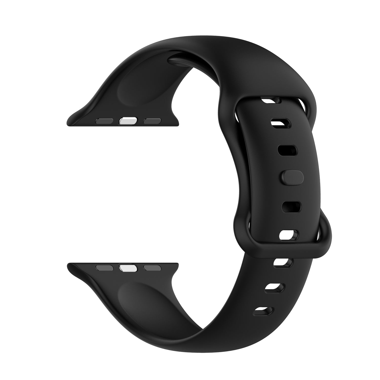 Armband für Apple Watch 38/40/41/42 mm, Bizon Strap Watch Silicone S, Schwarz