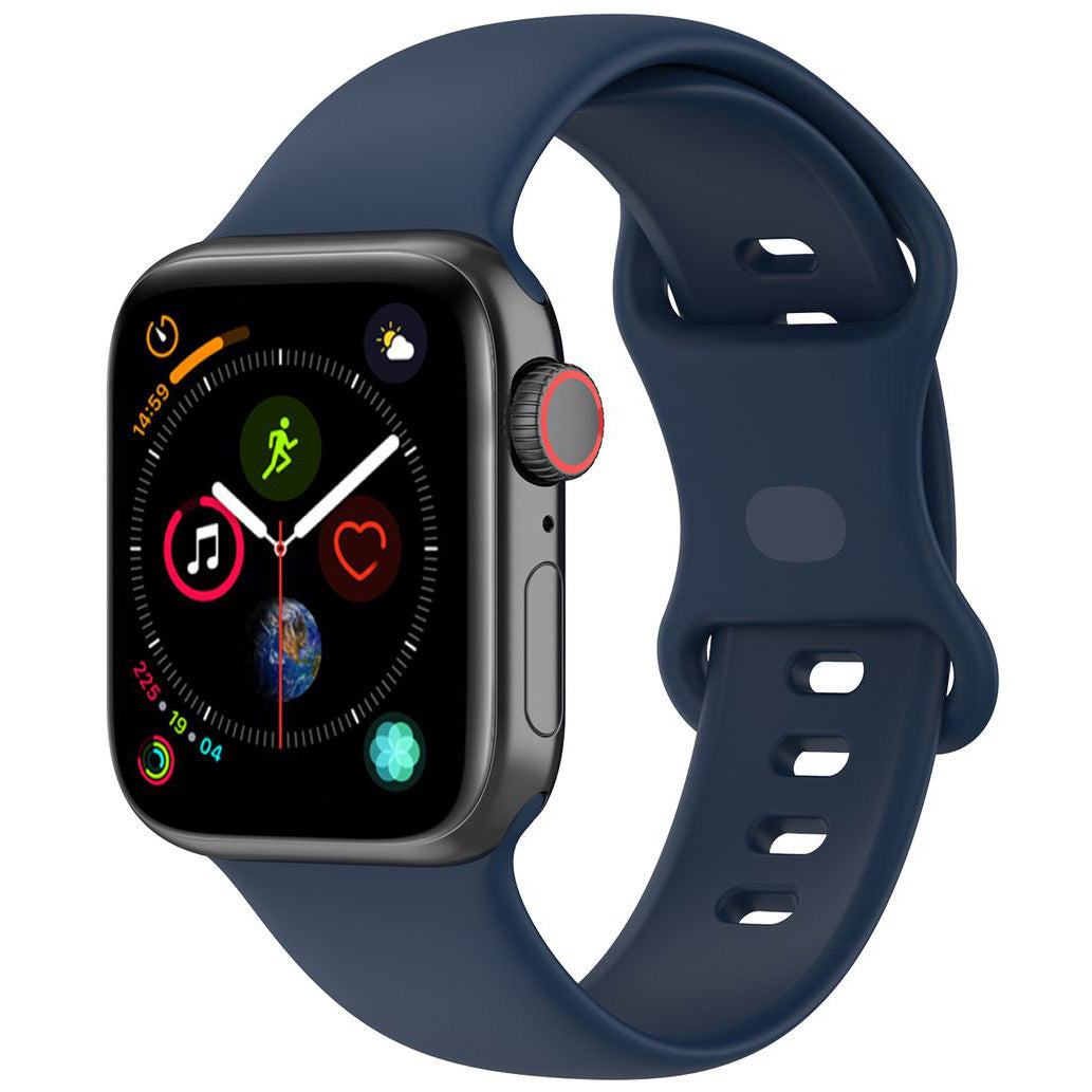 Armband für Apple Watch 38/40/41/42 mm, Bizon Strap Watch Silicone S, Dunkelblau