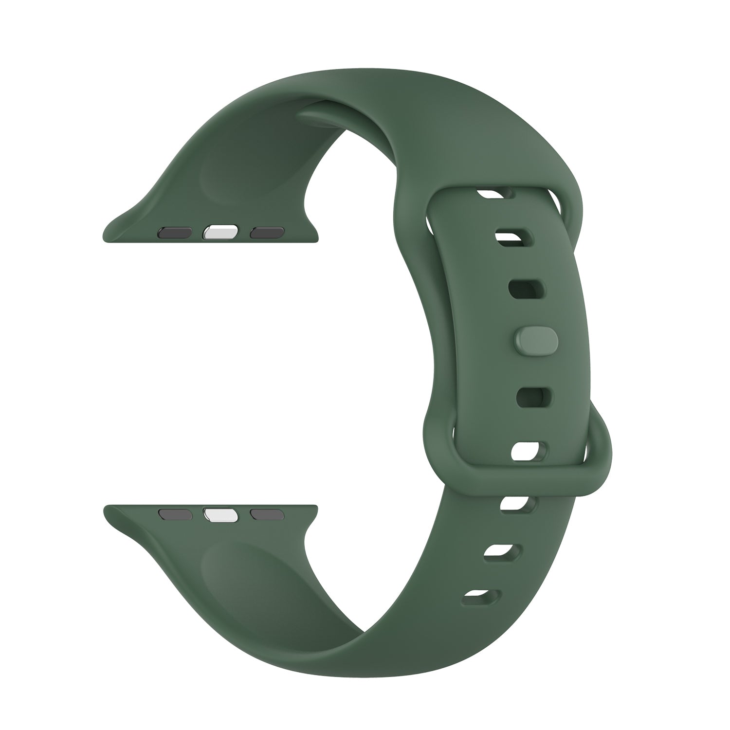 Armband für Apple Watch 38/40/41/42 mm, Bizon Strap Watch Silicone S, Dunkelgrün