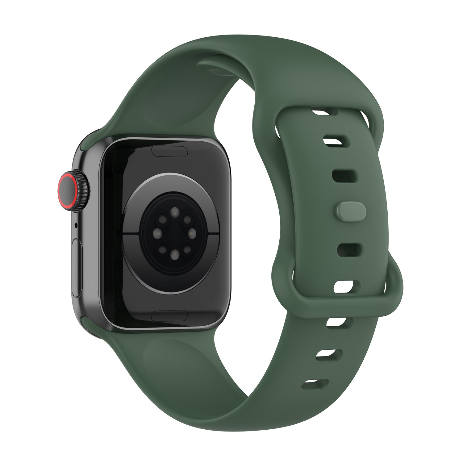 Armband für Apple Watch 38/40/41/42 mm, Bizon Strap Watch Silicone S, Dunkelgrün