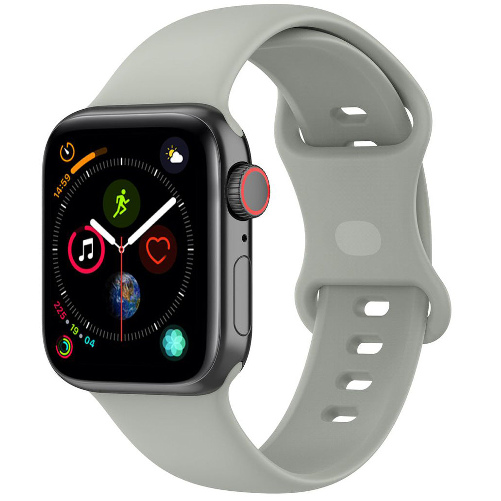 Armband für Apple Watch 38/40/41/42 mm, Bizon Strap Watch Silicone S, Hellgrau