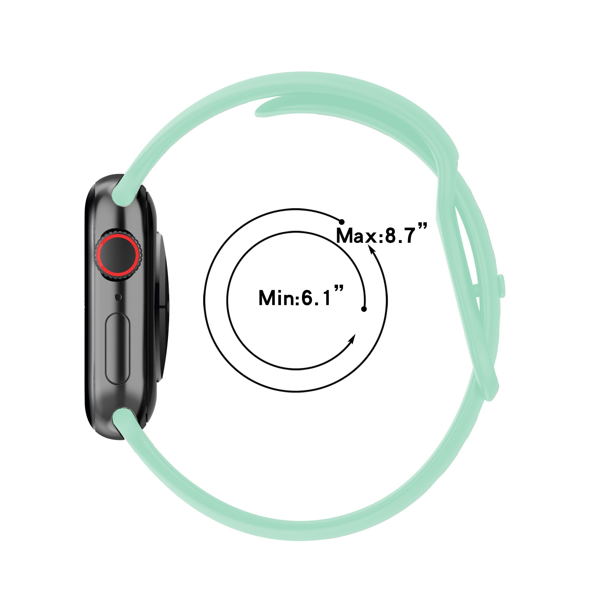 Armband für Apple Watch 38/40/41/42 mm, Bizon Strap Watch Silicone S, Minze