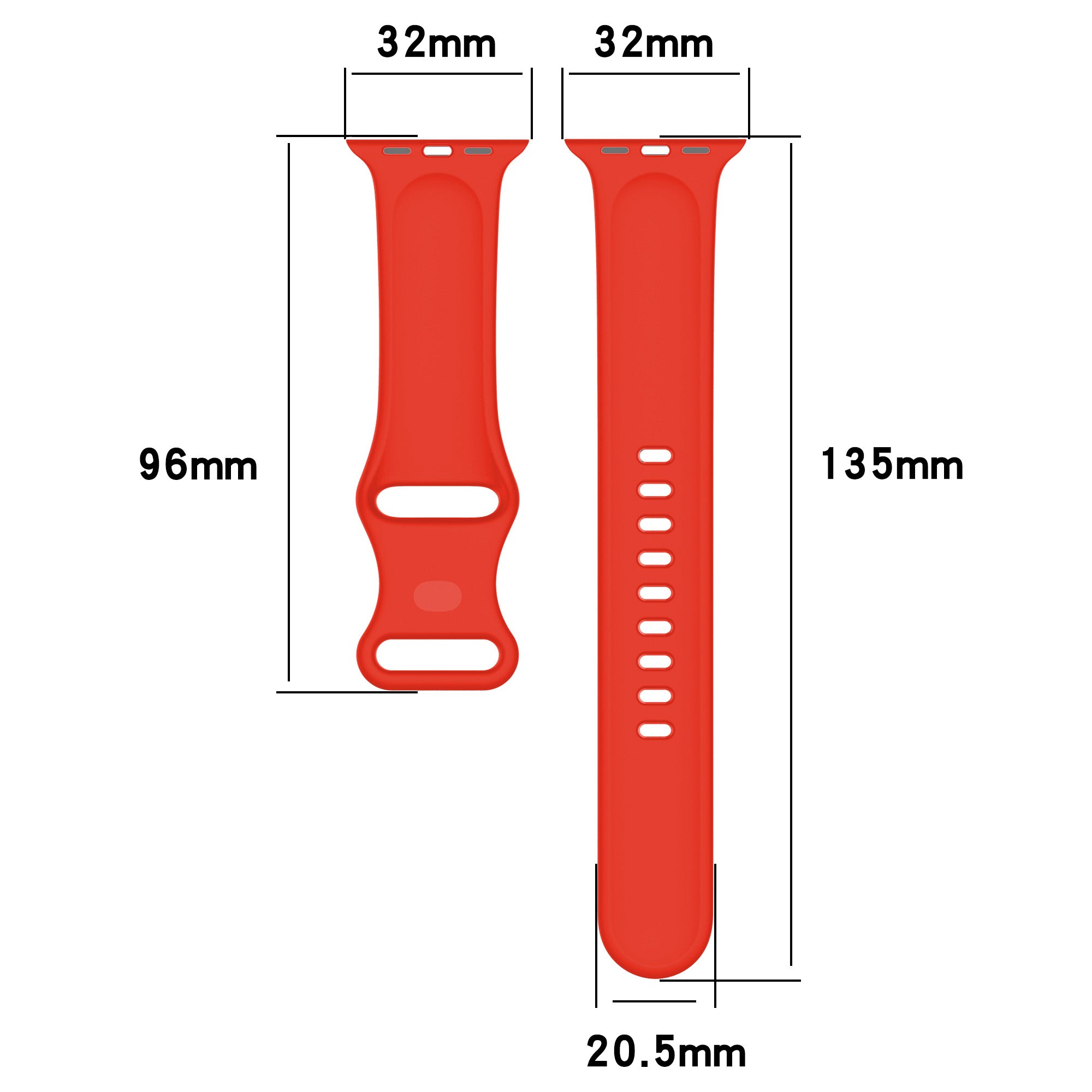 Armband für Apple Watch 38/40/41/42 mm, Bizon Strap Watch Silicone S, Rot