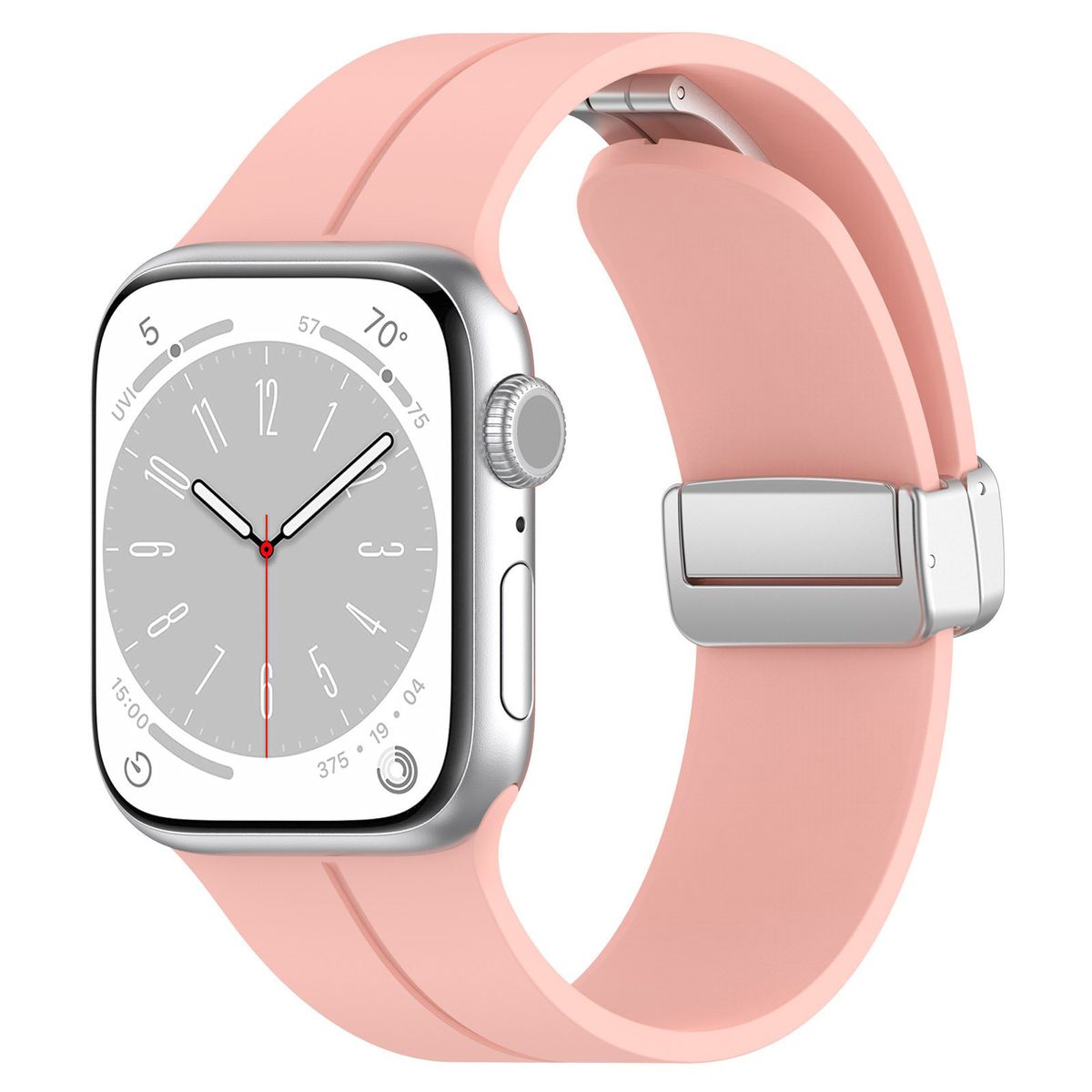 Armband für Apple Watch 38/40/41/42 mm, Bizon Strap Watch Silicone L, Hellrosa