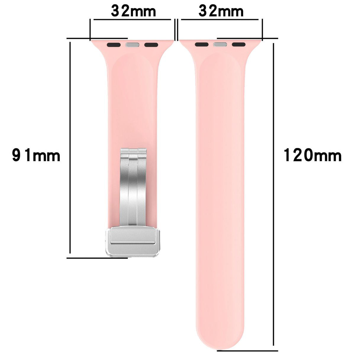 Armband für Apple Watch 38/40/41/42 mm, Bizon Strap Watch Silicone L, Hellrosa
