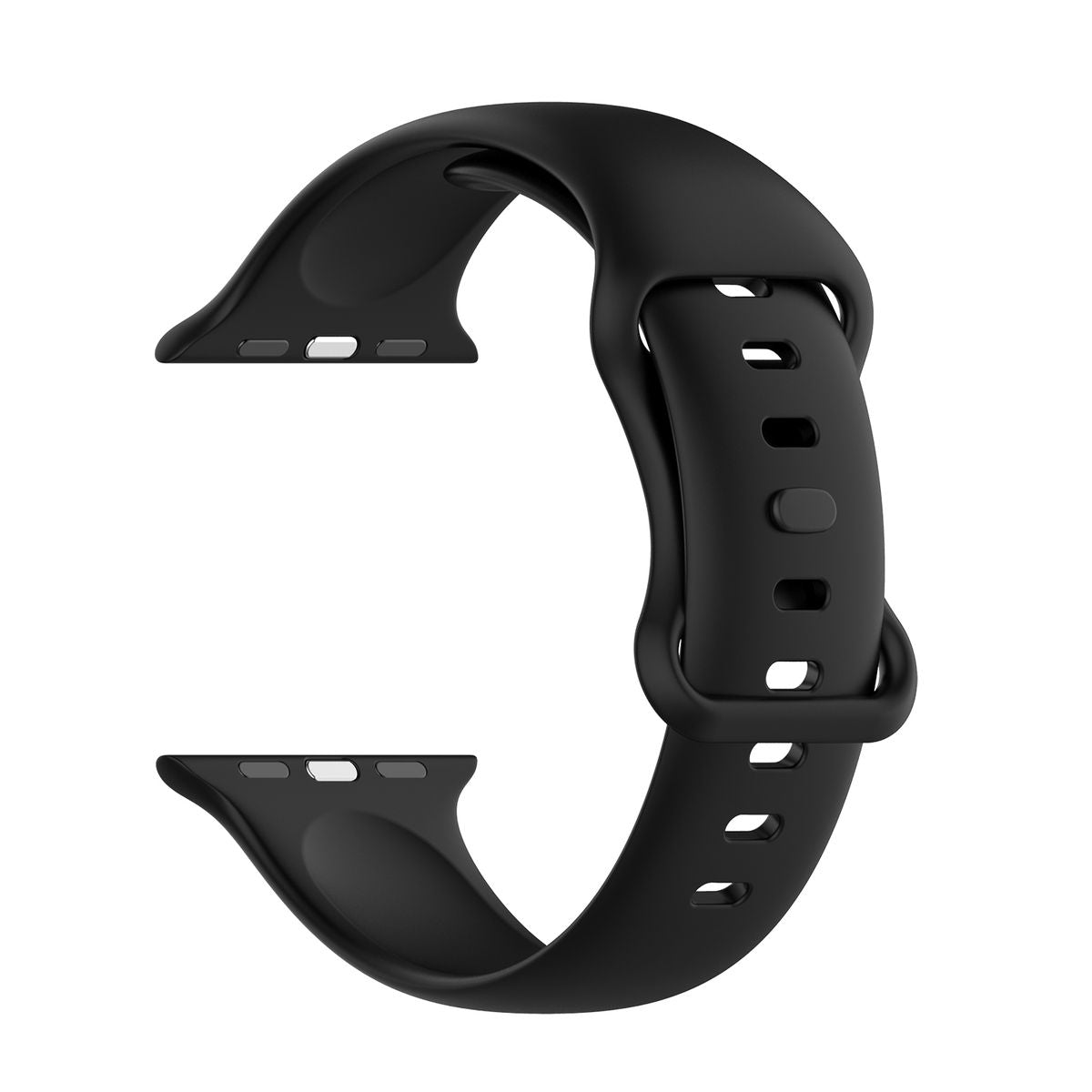 Armband für Apple Watch 44/45/46/49 mm, Bizon Strap Watch Silicone S, Schwarz
