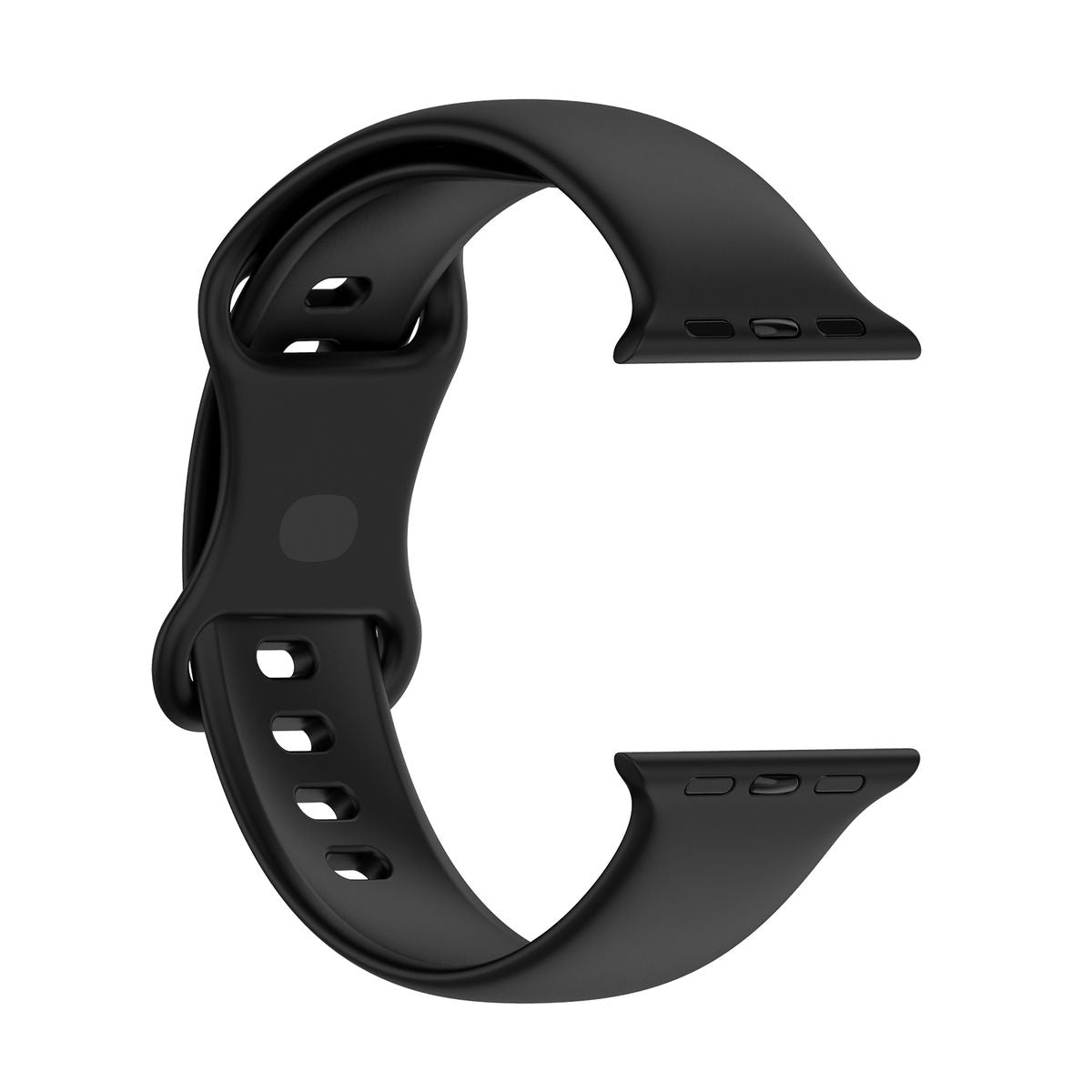 Armband für Apple Watch 44/45/46/49 mm, Bizon Strap Watch Silicone S, Schwarz