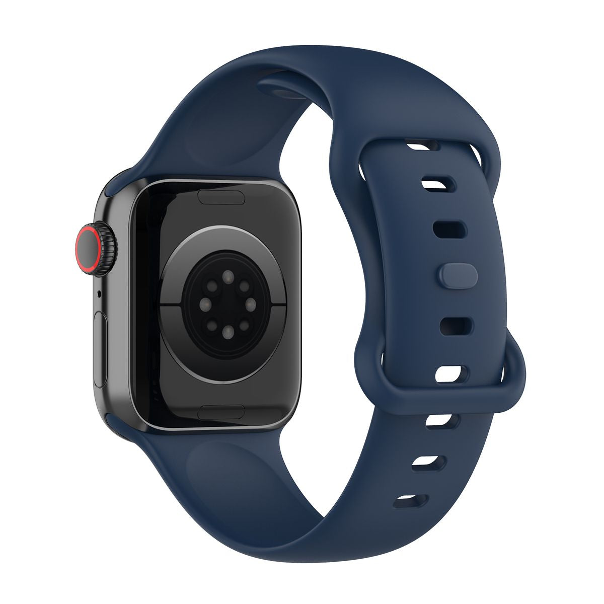 Armband für Apple Watch 44/45/46/49 mm, Bizon Strap Watch Silicone S, Dunkelblau