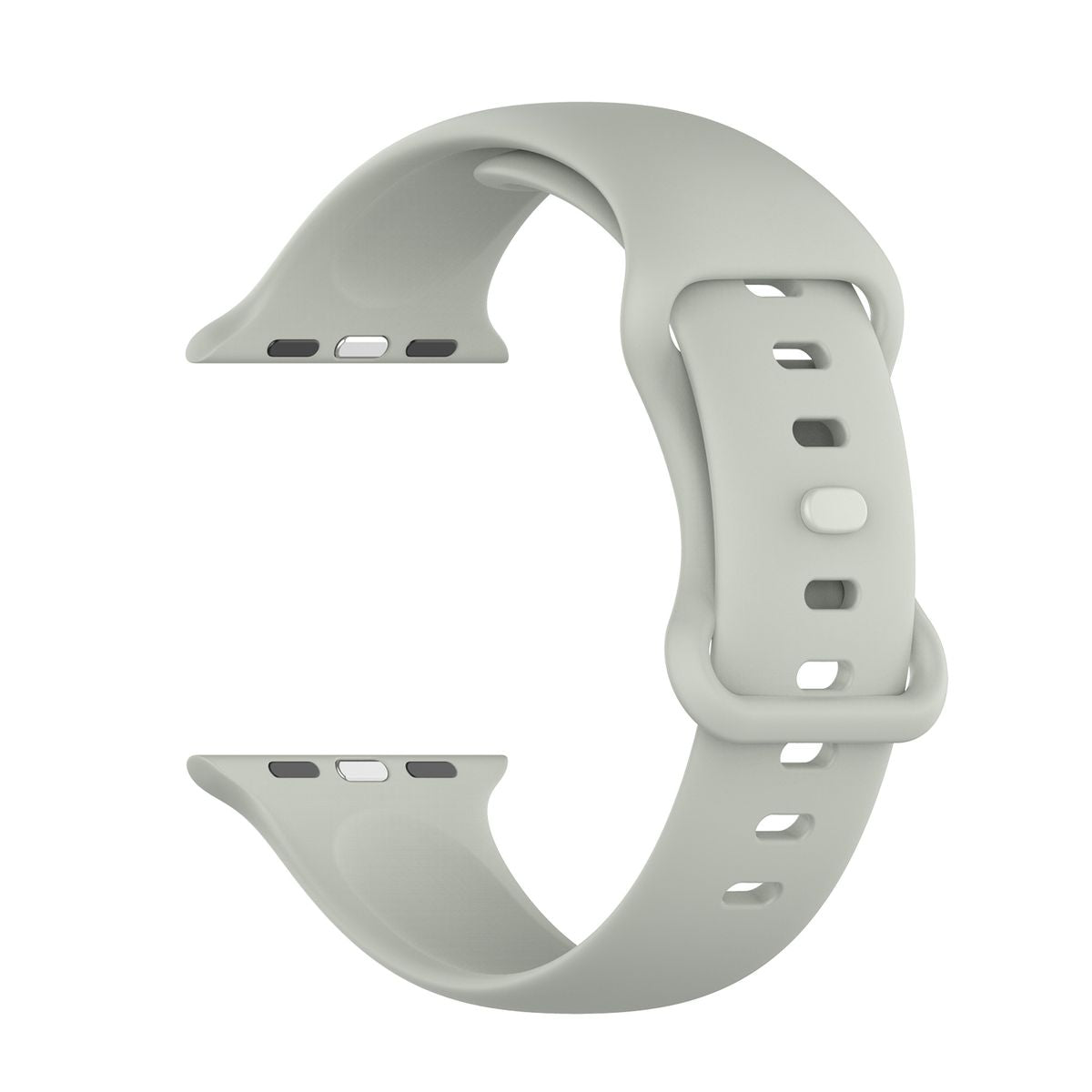 Armband für Apple Watch 44/45/46/49 mm, Bizon Strap Watch Silicone S, Hellgrau