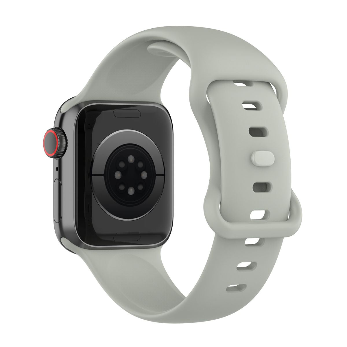 Armband für Apple Watch 44/45/46/49 mm, Bizon Strap Watch Silicone S, Hellgrau