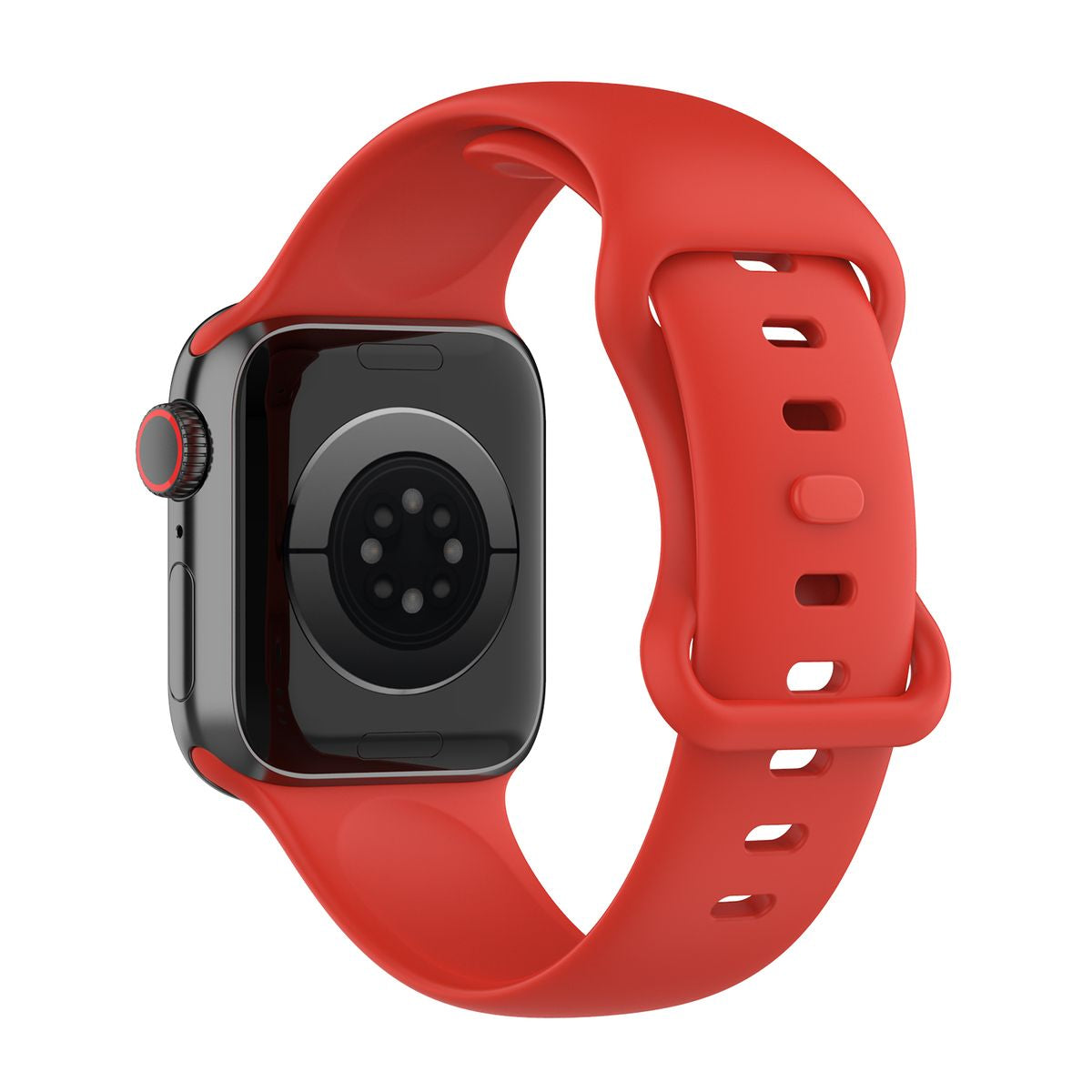 Armband für Apple Watch 44/45/46/49 mm, Bizon Strap Watch Silicone S, Rot