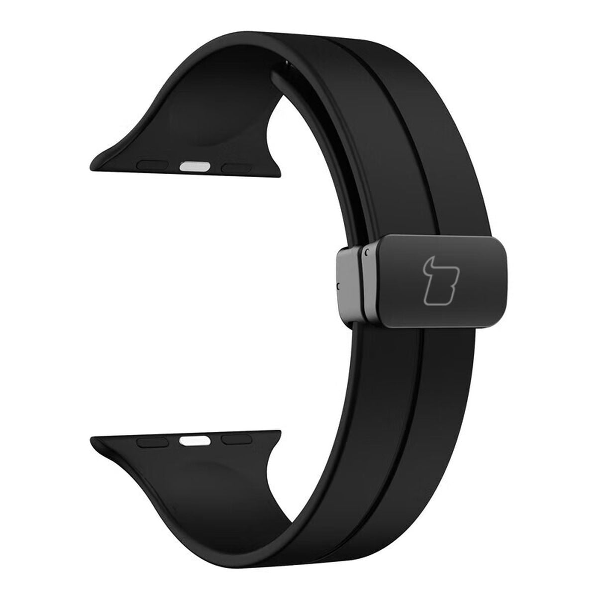 Armband für Apple Watch 44/45/46/49 mm, Bizon Strap Watch Silicone L, Black