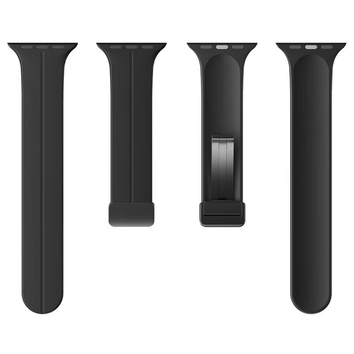 Armband für Apple Watch 44/45/46/49 mm, Bizon Strap Watch Silicone L, Black