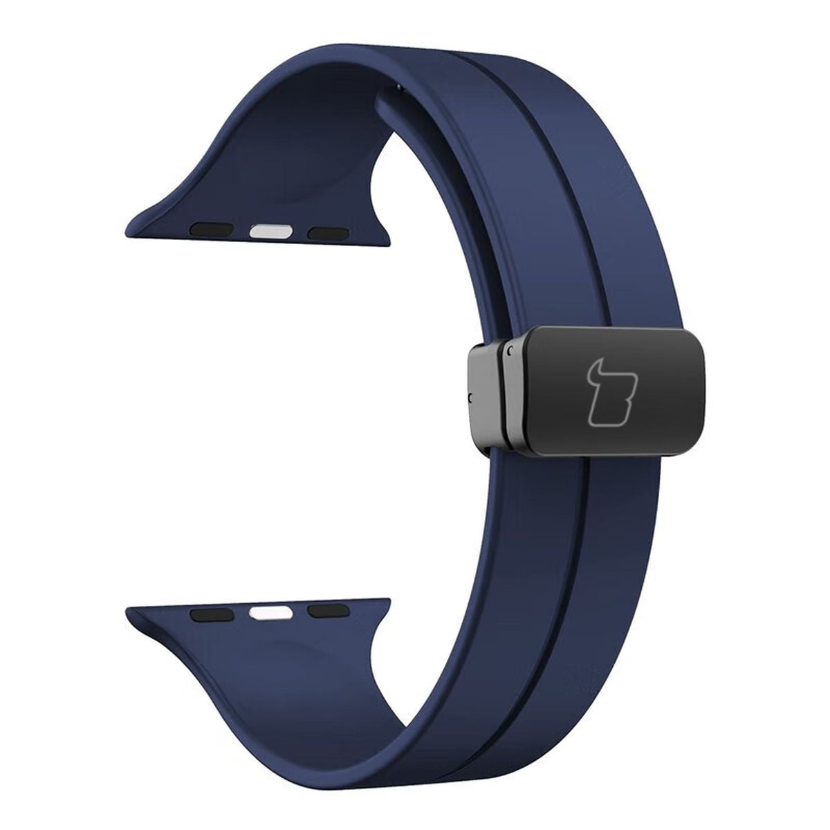 Armband für Apple Watch 44/45/46/49 mm, Bizon Strap Watch Silicone L, Dunkelblau