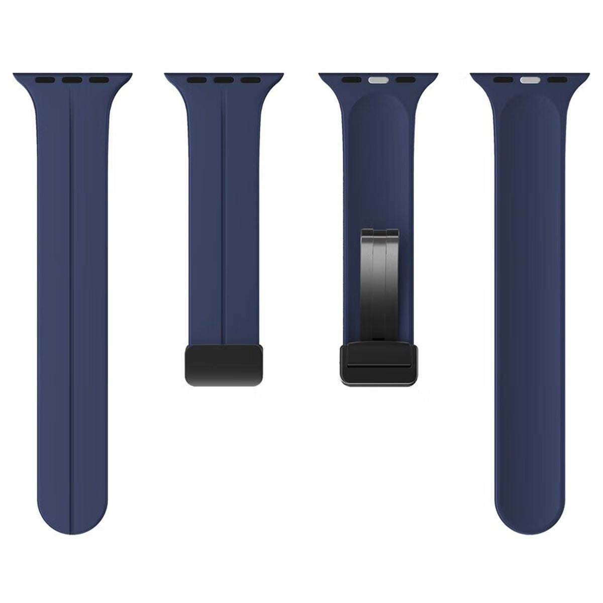 Armband für Apple Watch 44/45/46/49 mm, Bizon Strap Watch Silicone L, Dunkelblau