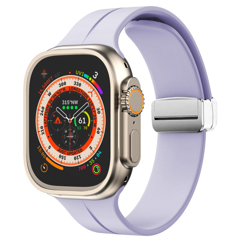 Armband für Apple Watch 44/45/46/49 mm, Bizon Strap Watch Silicone L, Lavender