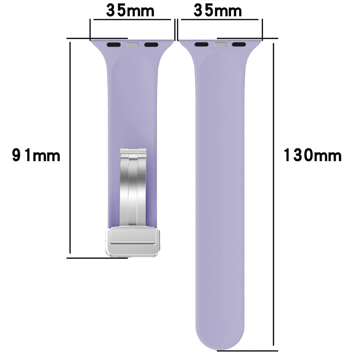 Armband für Apple Watch 44/45/46/49 mm, Bizon Strap Watch Silicone L, Lavender
