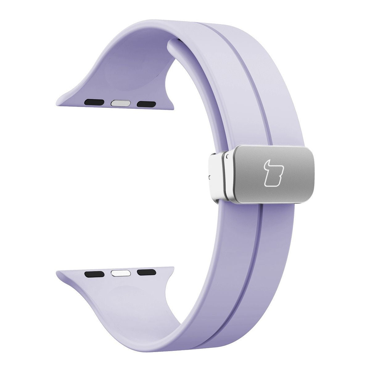 Armband für Apple Watch 44/45/46/49 mm, Bizon Strap Watch Silicone L, Lavender