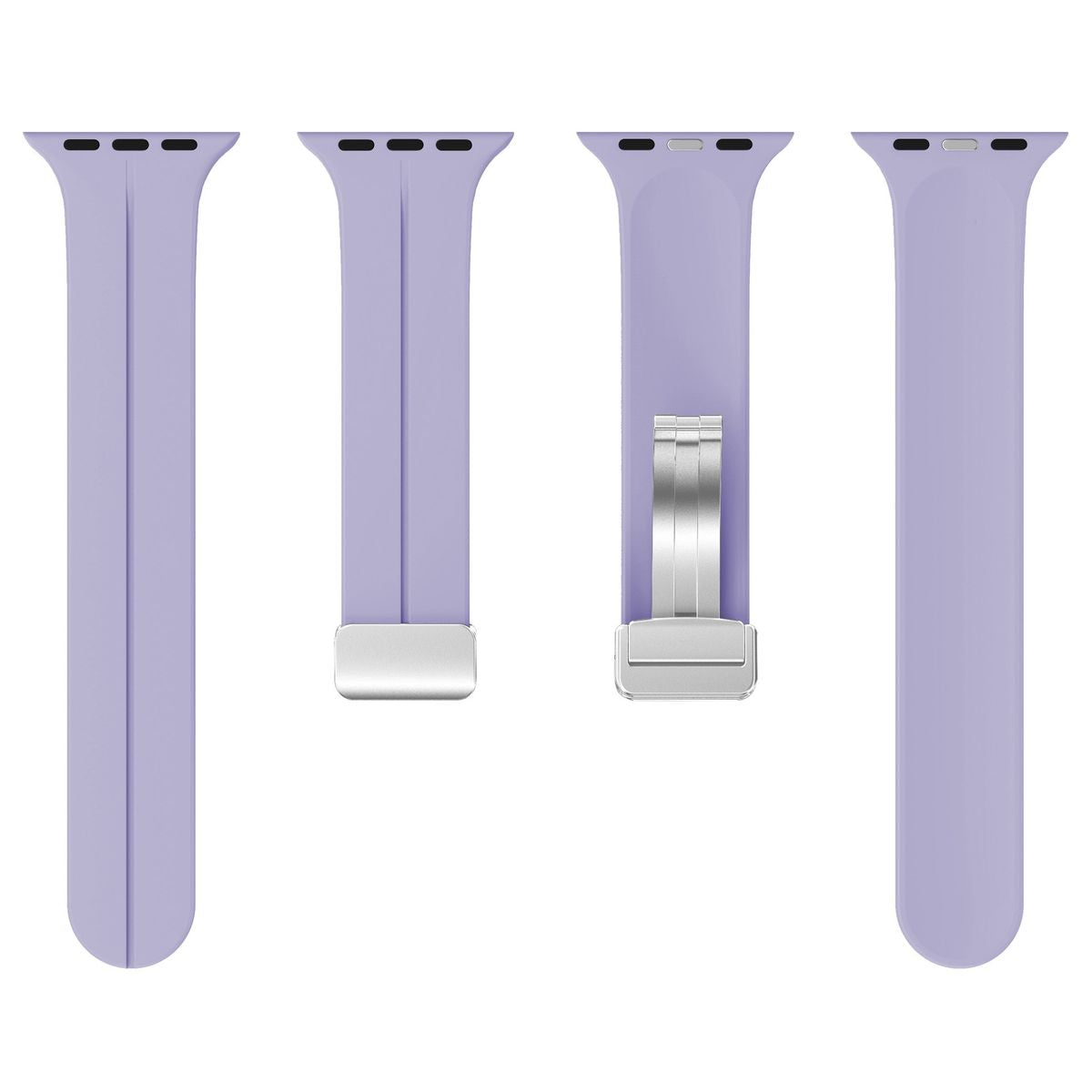 Armband für Apple Watch 44/45/46/49 mm, Bizon Strap Watch Silicone L, Lavender