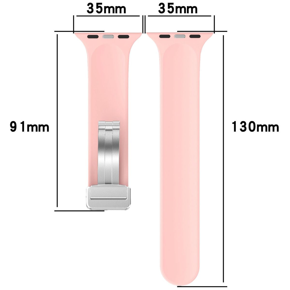 Armband für Apple Watch 44/45/46/49 mm, Bizon Strap Watch Silicone L, Light Pink