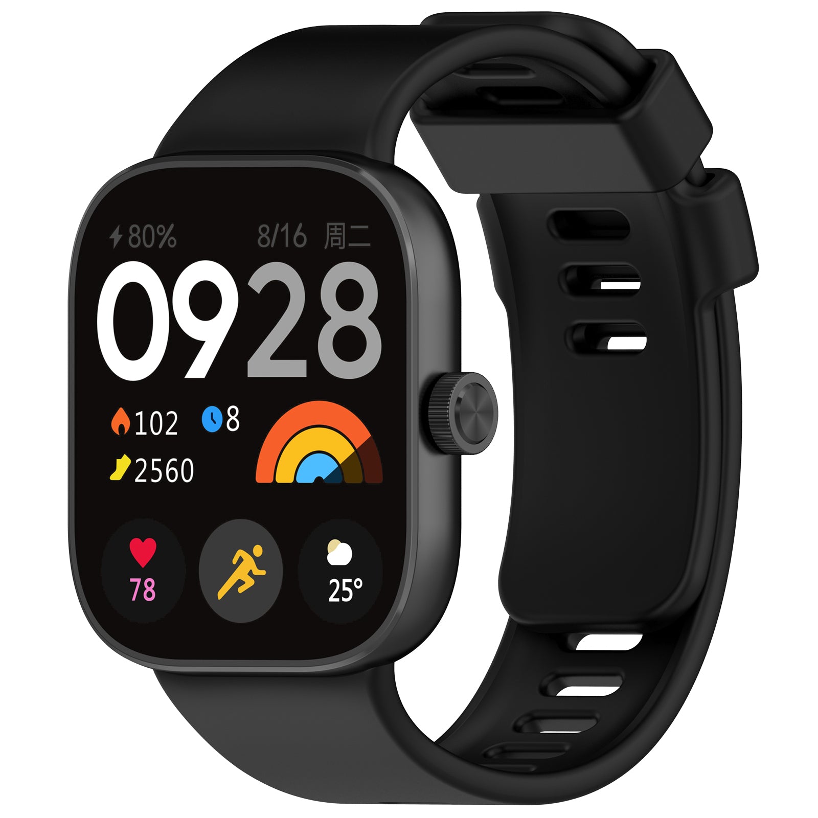 Armband für Xiaomi Redmi Watch 4/ Xiaomi Band 8 Pro, Bizon Strap Watch Silicone, Schwarz
