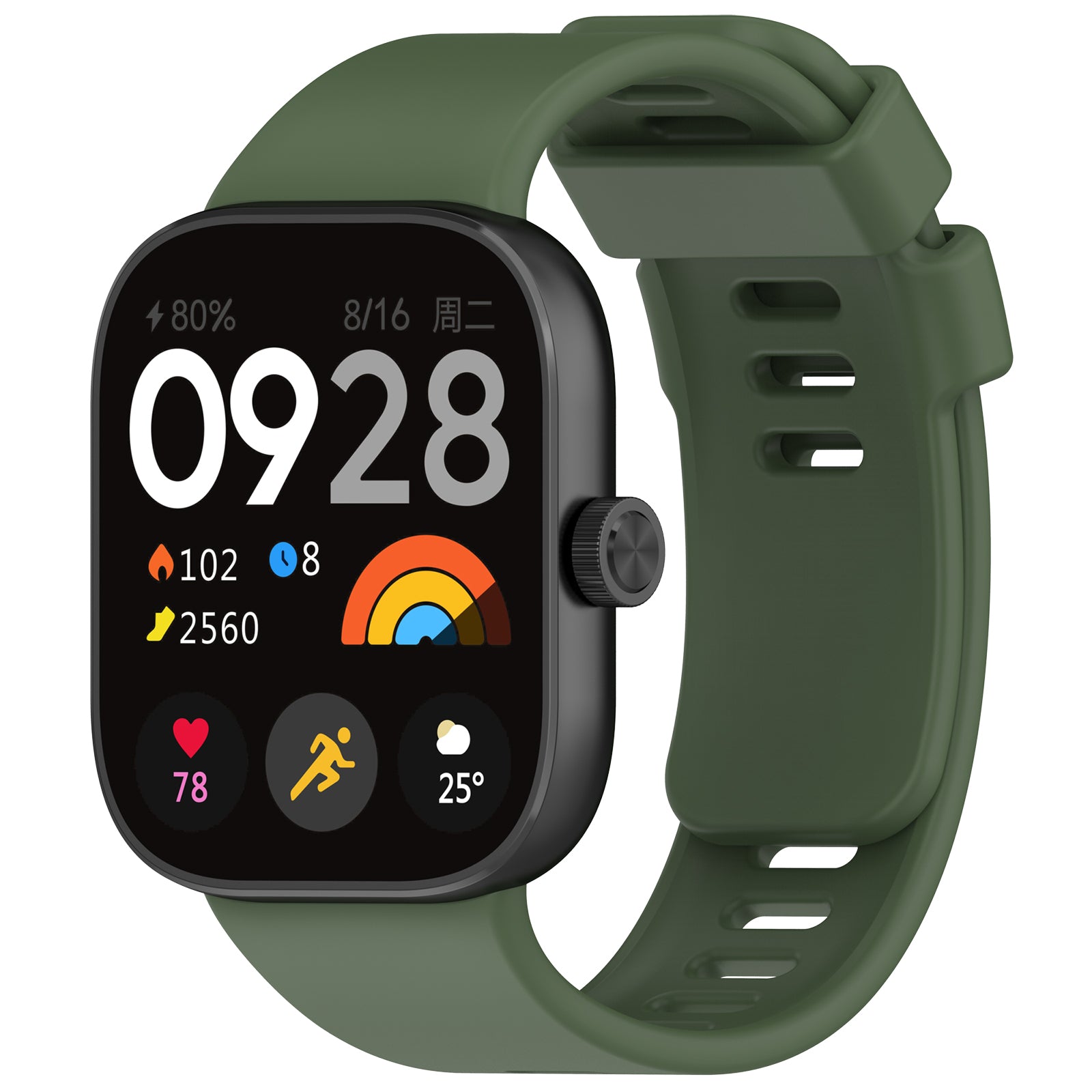 Armband für Xiaomi Redmi Watch 4/ Xiaomi Band 8 Pro, Bizon Strap Watch Silicone, Dunkelgrün