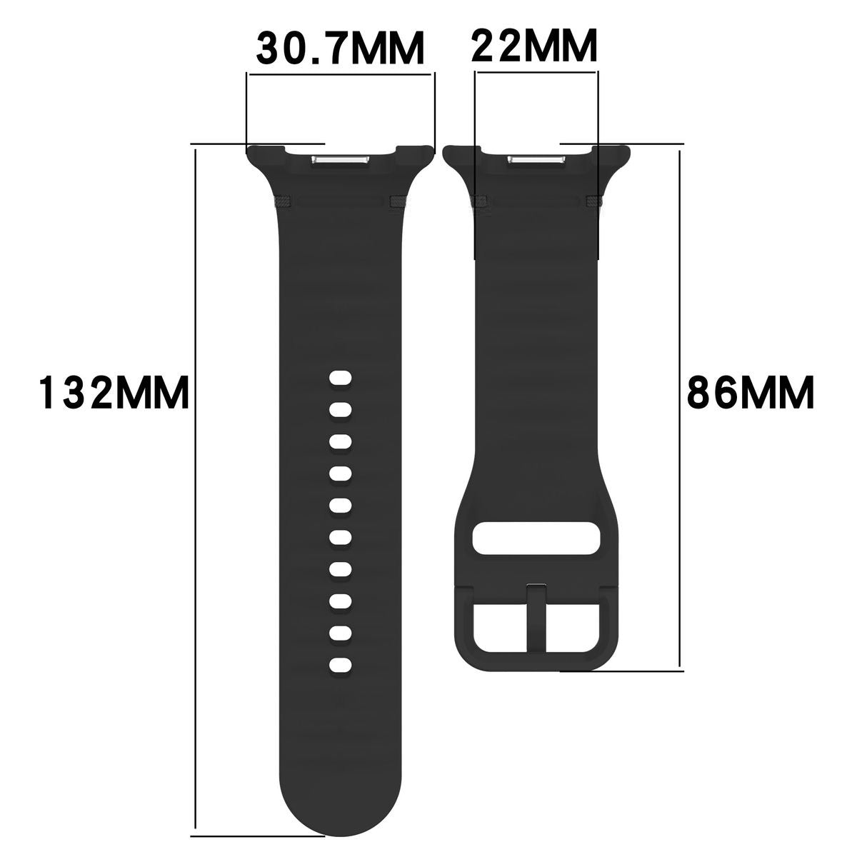 Armband für Galaxy Watch 9 40 mm / 44 mm / 8 40 mm / 44 mm / 8 Classic 46 mm, Bizon Strap Watch Silicone G, Grau