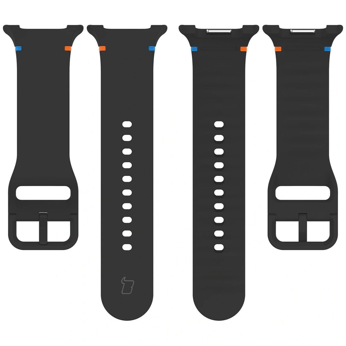 Armband für Galaxy Watch 8 40 mm / 44 mm / 8 Classic 46 mm, Bizon Strap Watch Silicone G, Schwarz