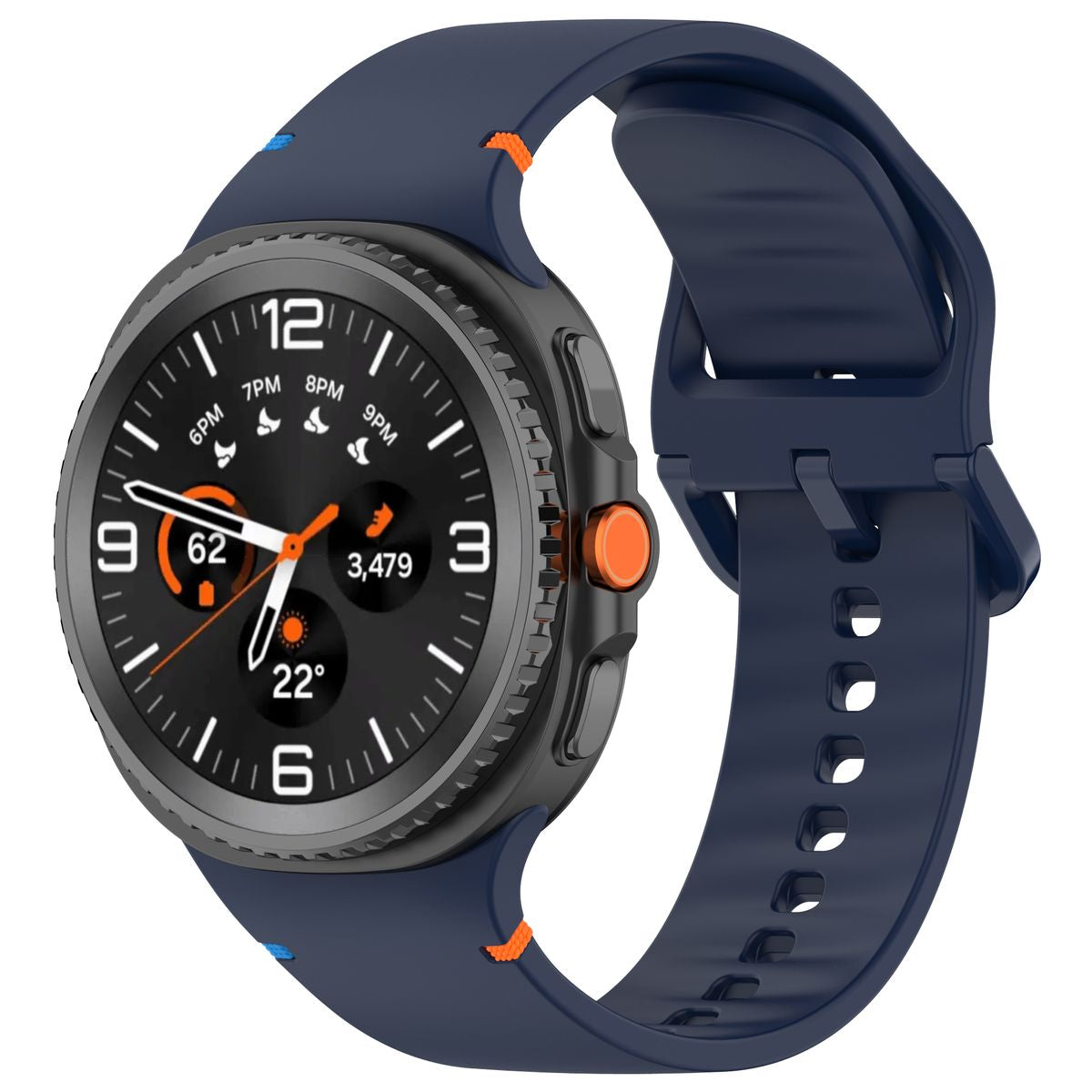 Armband für Galaxy Watch 9 40 mm / 44 mm / 8 40 mm / 44 mm / 8 Classic 46 mm, Bizon Strap Watch Silicone G, Marineblau
