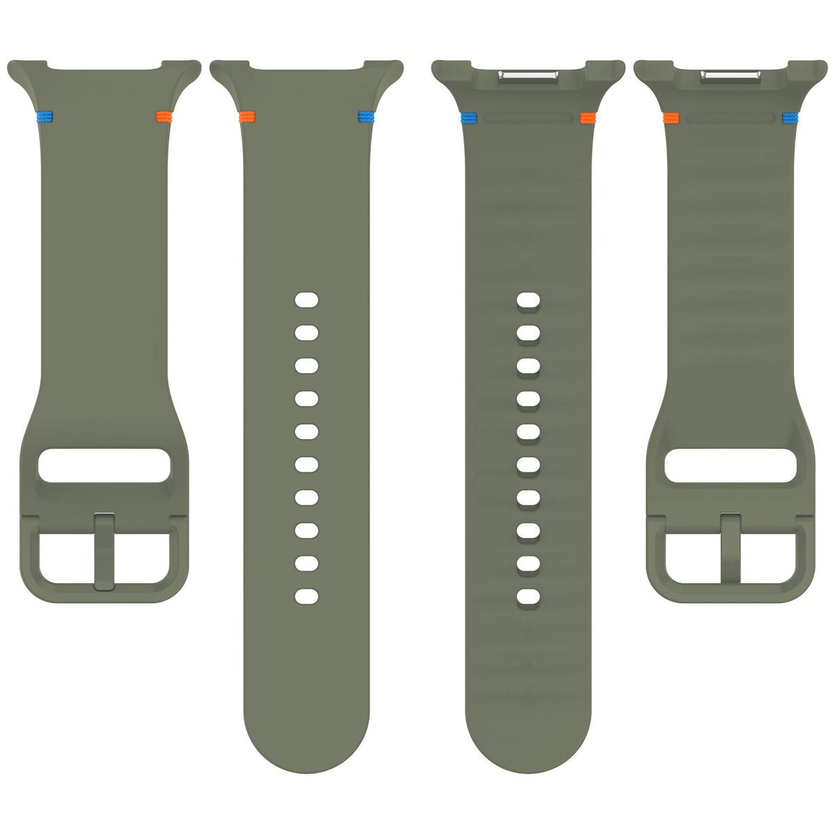 Armband für Galaxy Watch 9 40 mm / 44 mm / 8 40 mm / 44 mm / 8 Classic 46 mm, Bizon Strap Watch Silicone G, Dunkelgrün