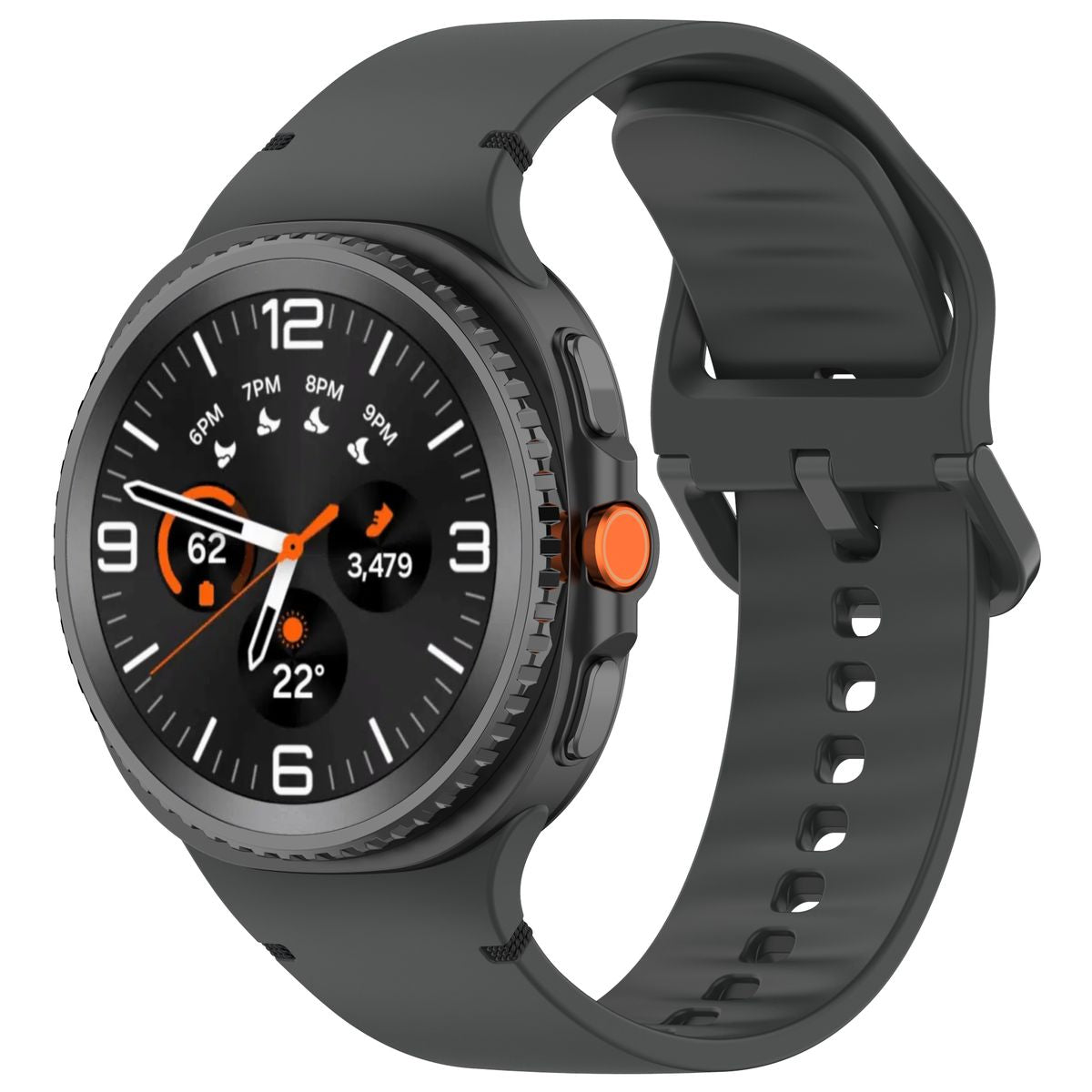 Armband für Galaxy Watch 9 40 mm / 44 mm / 8 40 mm / 44 mm / 8 Classic 46 mm, Bizon Strap Watch Silicone G, Grau