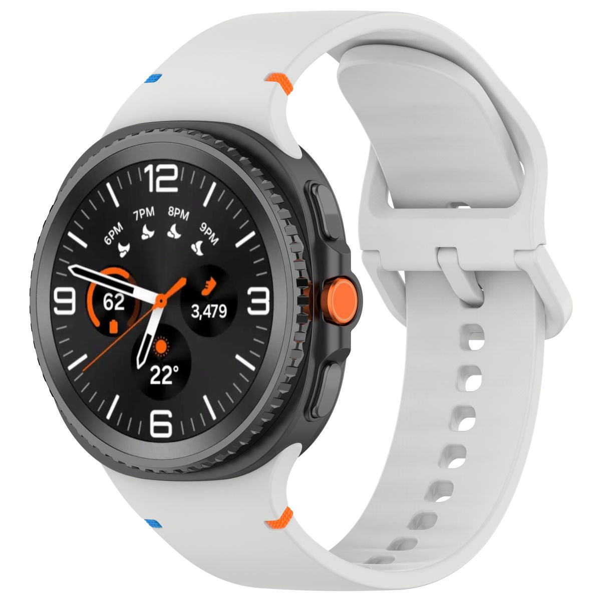Armband für Galaxy Watch 9 40 mm / 44 mm / 8 40 mm / 44 mm / 8 Classic 46 mm, Bizon Strap Watch Silicone G, Hellgrau