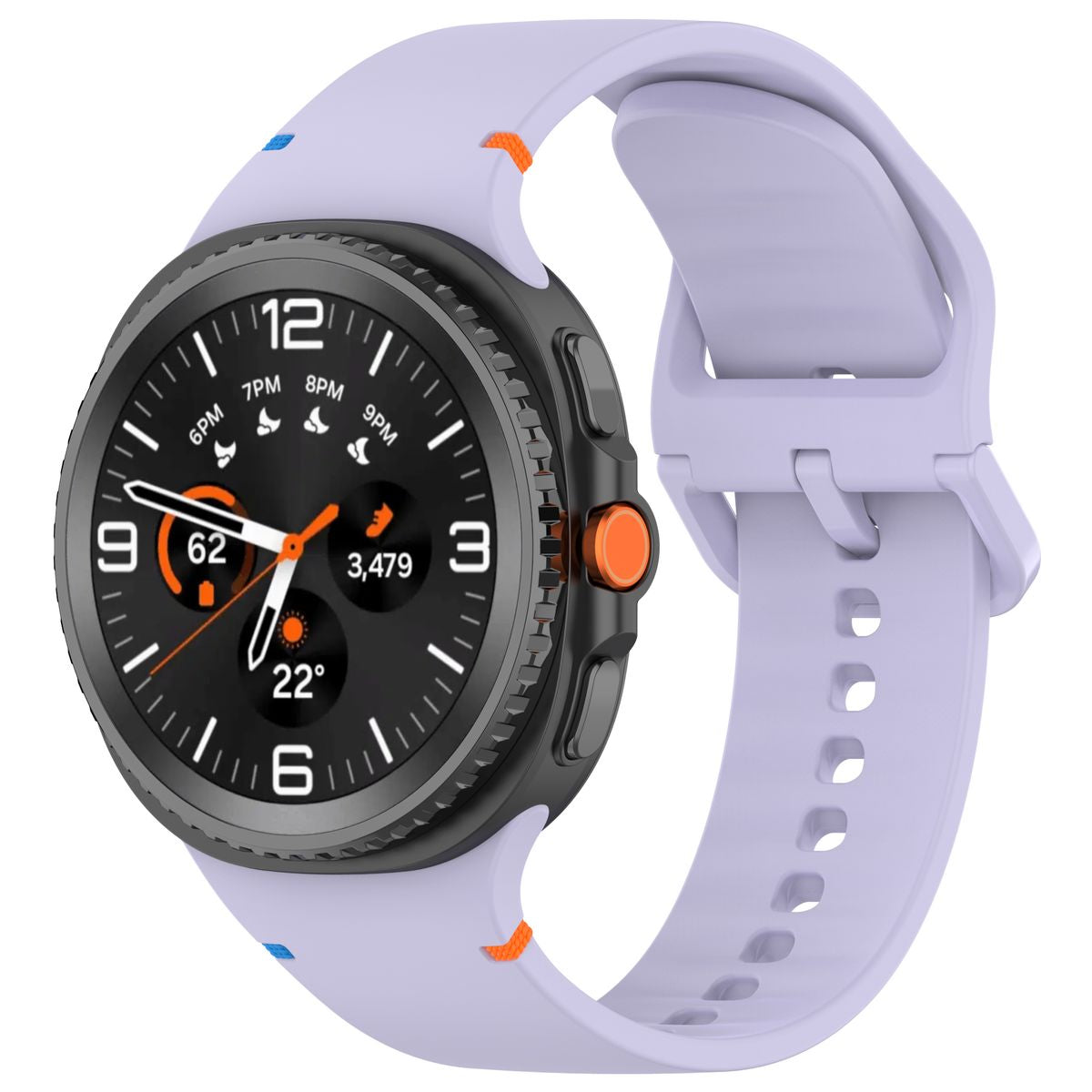 Armband für Galaxy Watch 9 40 mm / 44 mm / 8 40 mm / 44 mm / 8 Classic 46 mm, Bizon Strap Watch Silicone G, Hellviolett