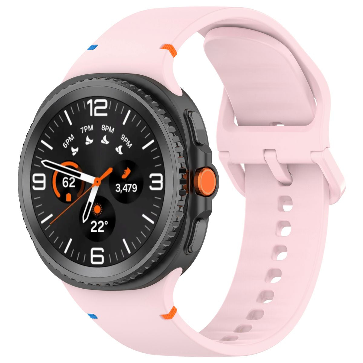 Armband für Galaxy Watch 9 40 mm / 44 mm / 8 40 mm / 44 mm / 8 Classic 46 mm, Bizon Strap Watch Silicone G, Rosa