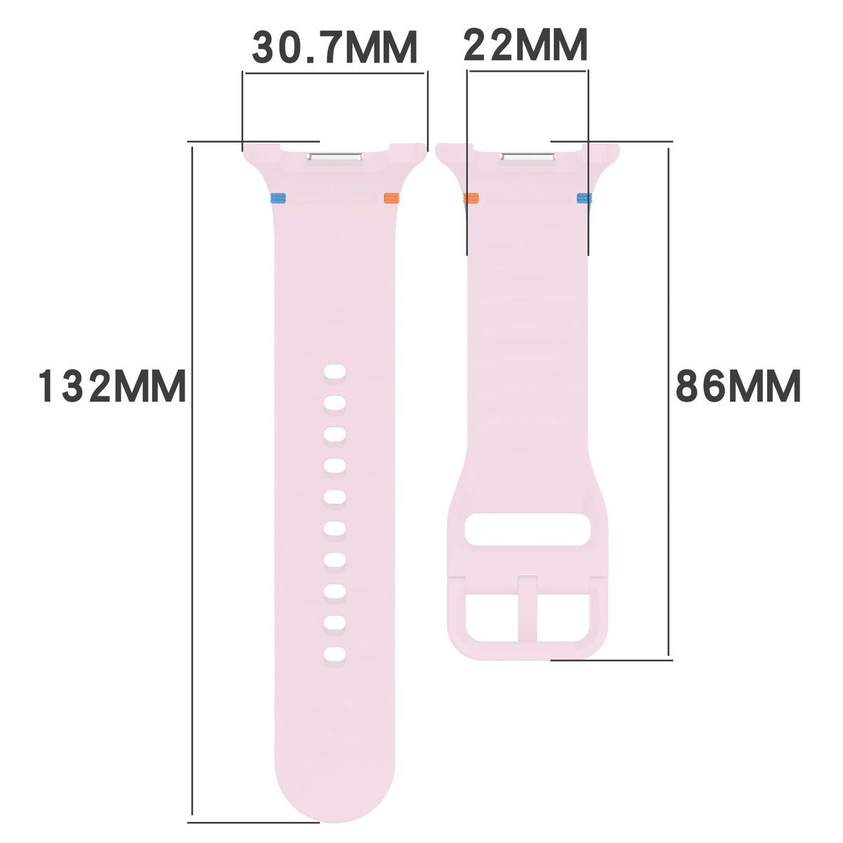 Armband für Galaxy Watch 9 40 mm / 44 mm / 8 40 mm / 44 mm / 8 Classic 46 mm, Bizon Strap Watch Silicone G, Rosa