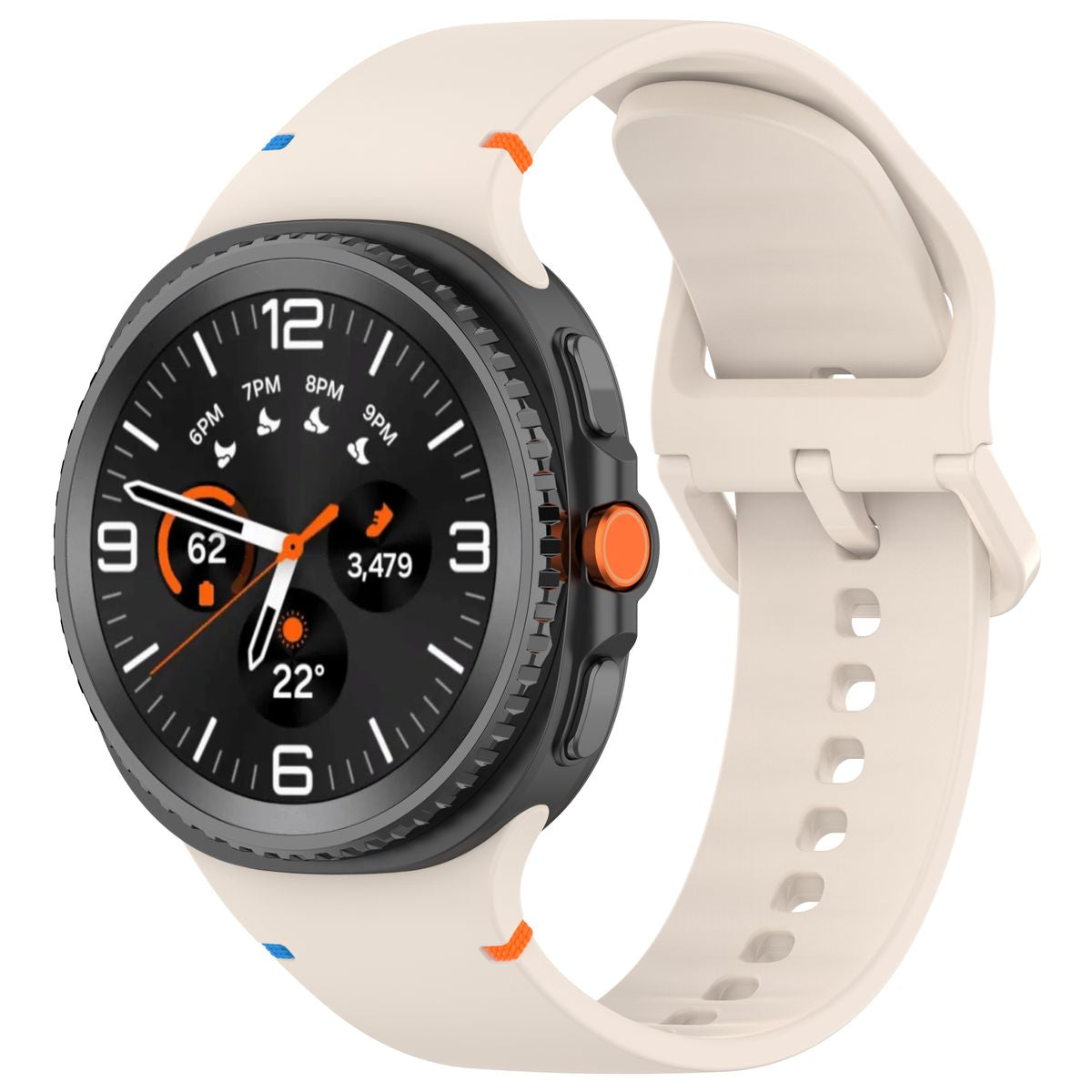 Armband für Galaxy Watch 9 40 mm / 44 mm / 8 40 mm / 44 mm / 8 Classic 46 mm, Bizon Strap Watch Silicone G, Beige