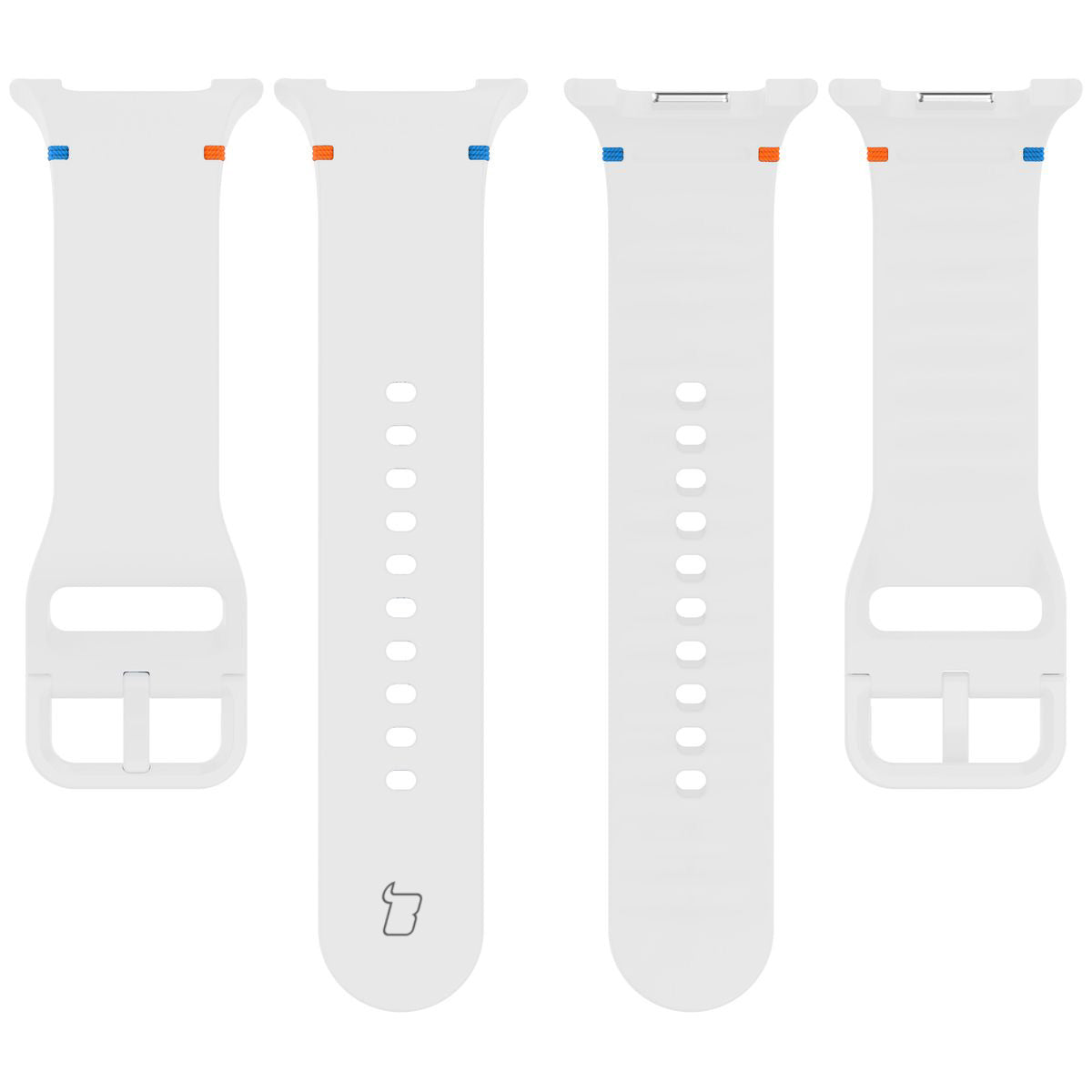 Armband für Galaxy Watch 9 40 mm / 44 mm / 8 40 mm / 44 mm / 8 Classic 46 mm, Bizon Strap Watch Silicone G, Weiß