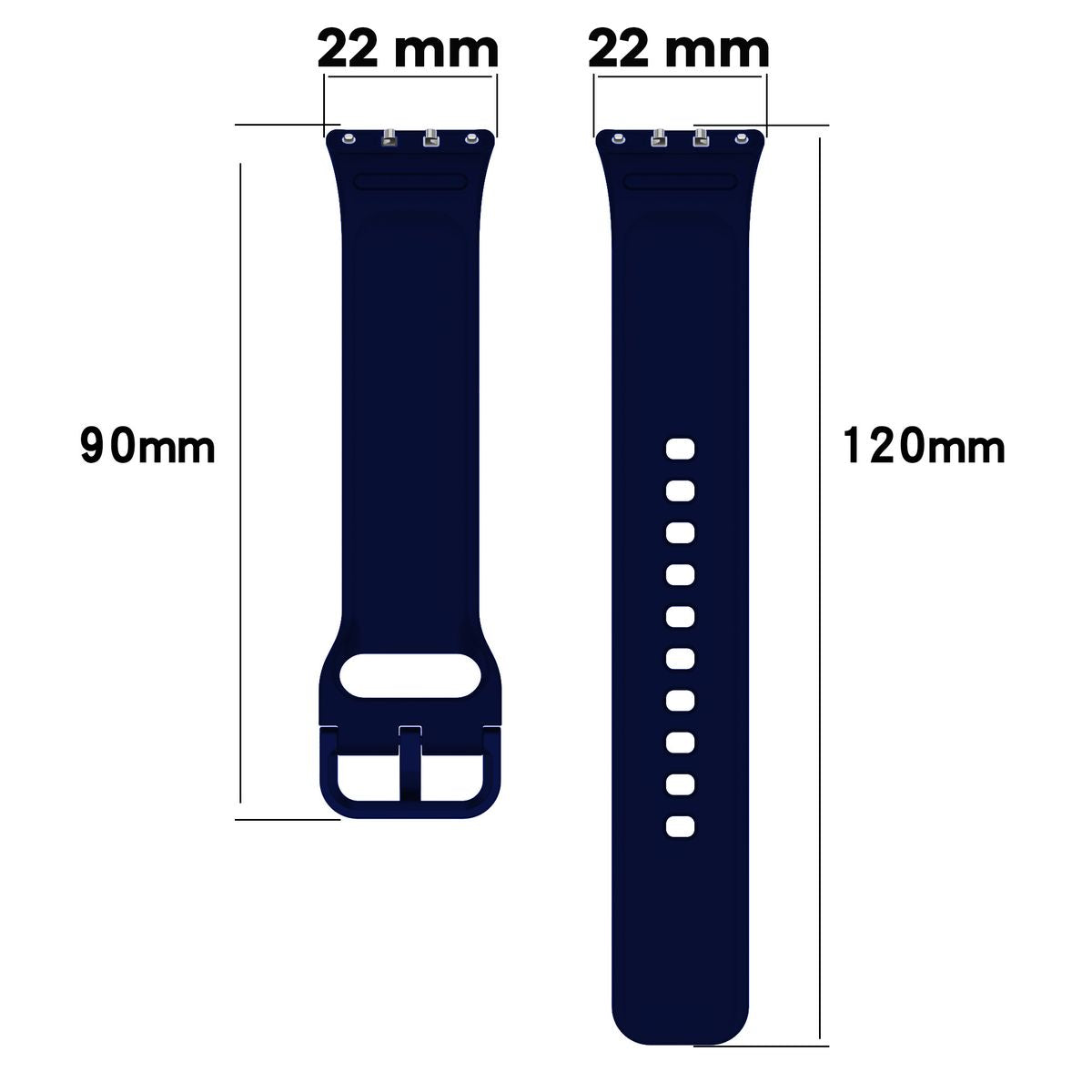 Armband für Galaxy Fit 3, Bizon Strap Watch Silicone, Dunkelblau
