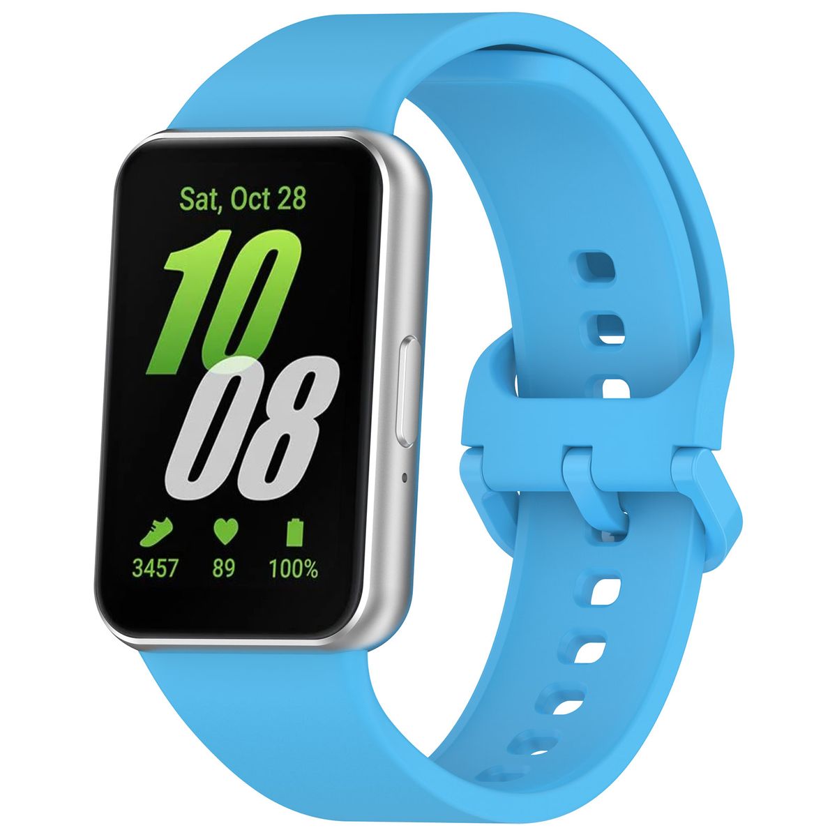 Armband für Galaxy Fit 3, Bizon Strap Watch Silicone, Hellblau