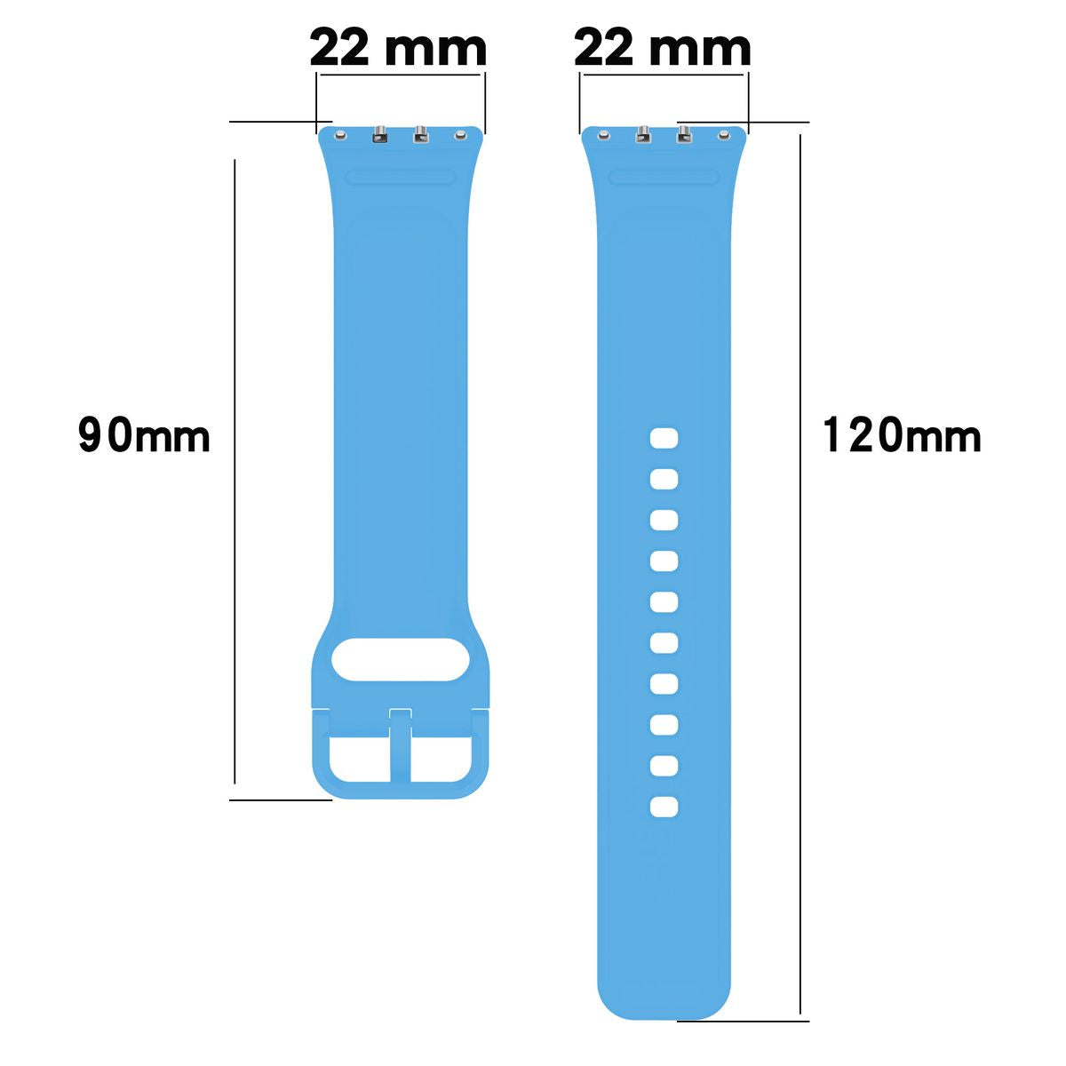 Armband für Galaxy Fit 3, Bizon Strap Watch Silicone, Hellblau
