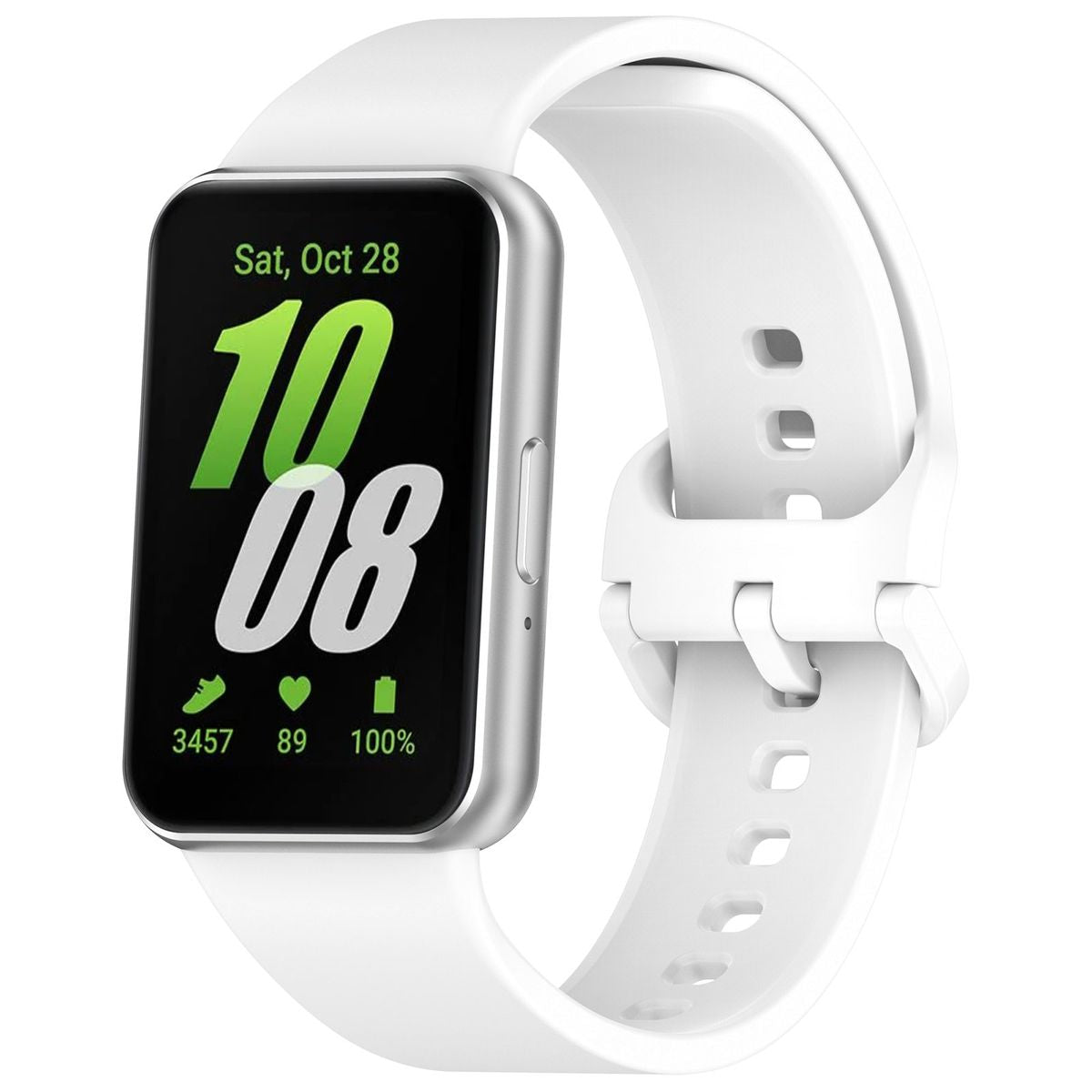 Armband für Galaxy Fit 3, Bizon Strap Watch Silicone, Weiß