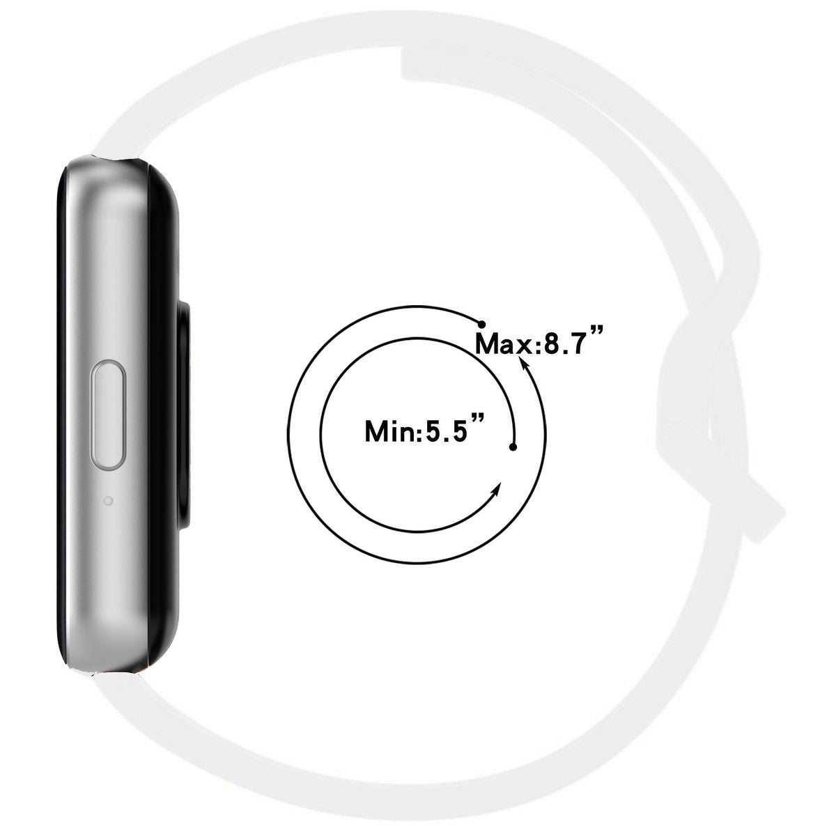 Armband für Galaxy Fit 3, Bizon Strap Watch Silicone, Weiß
